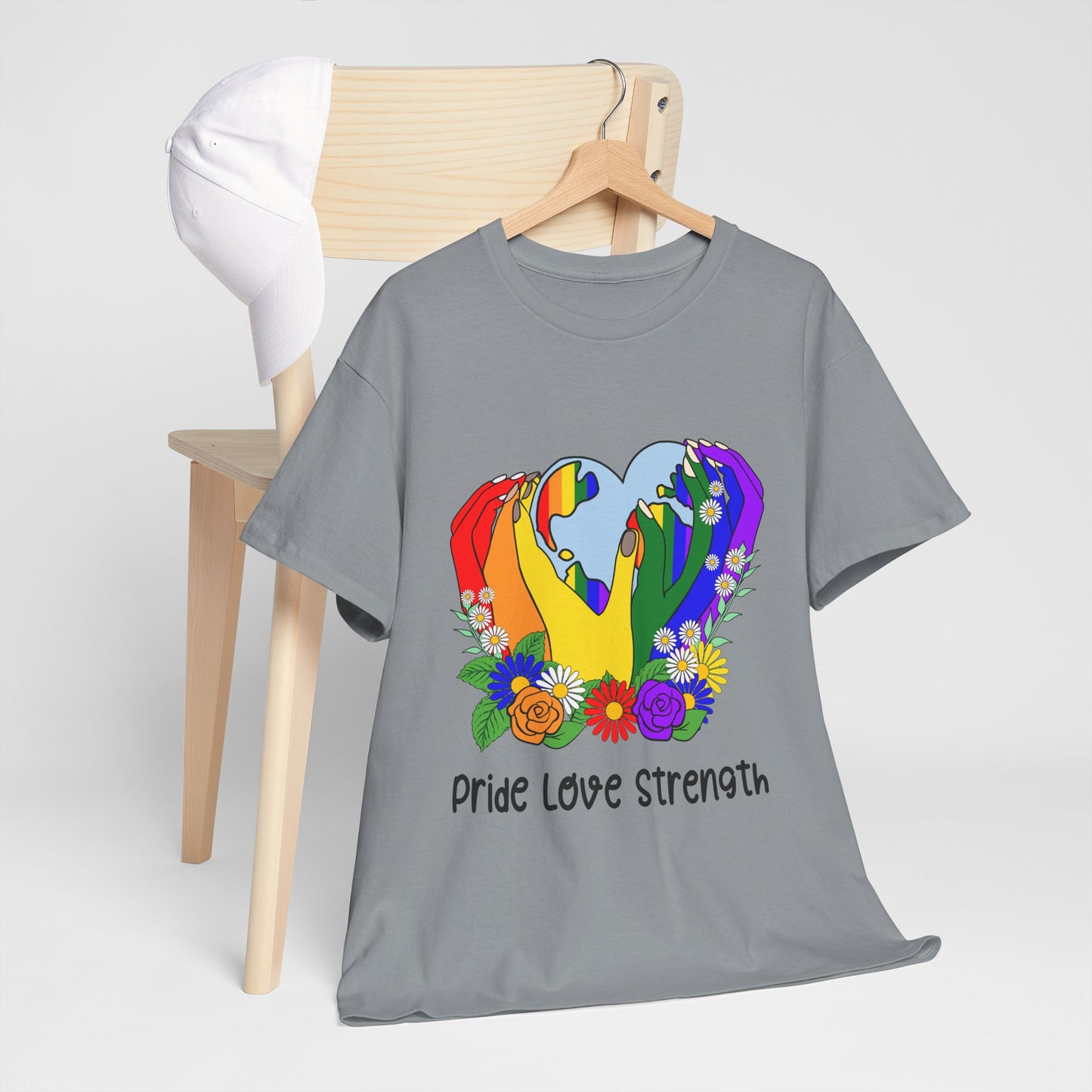 Pride Love Strength Unisex Cotton Tee - Celebrate Diversity and Unity