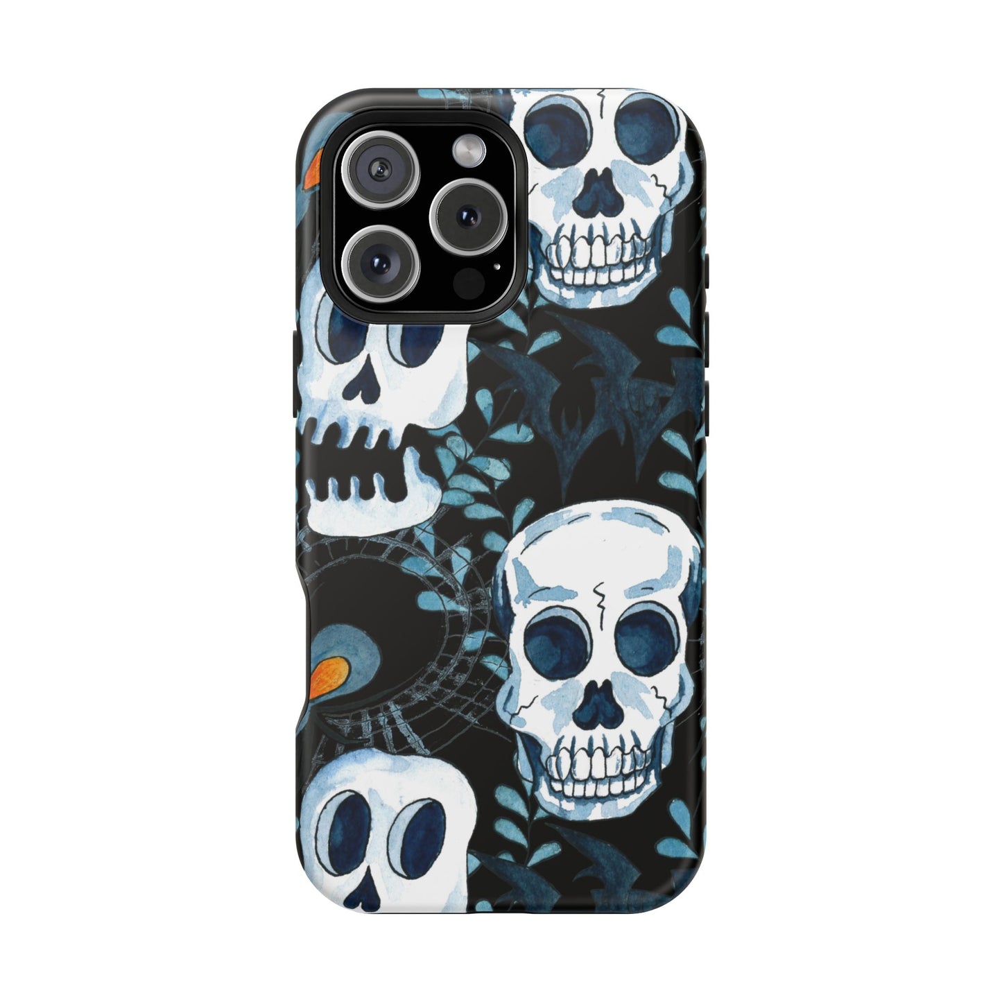Phone Case - Skull Magnetic Impact-Resistant Case - Halloween - FREE Shipping for Iphone