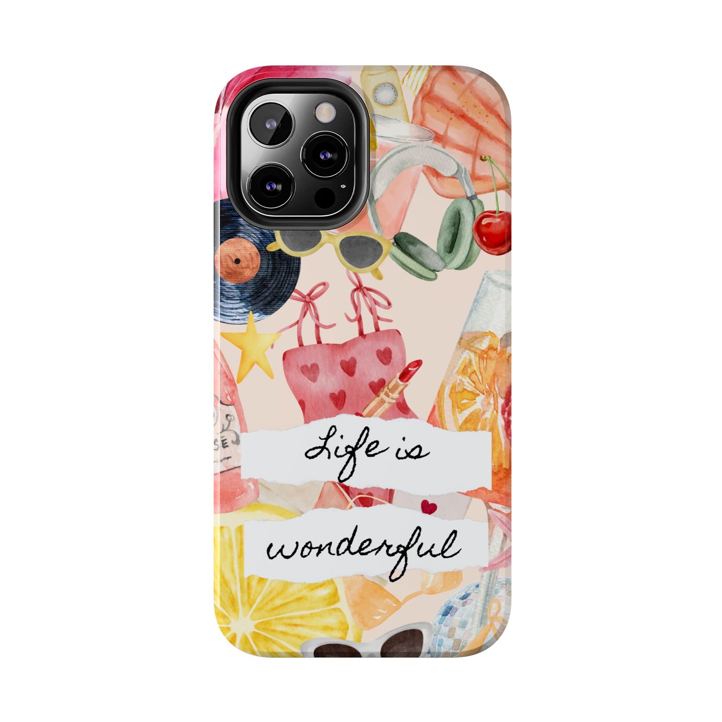 Life is Wonderful, Stylish Phone Cover, Cute Phone Accessory, Gift for Her, Summer Vibe Phone Case