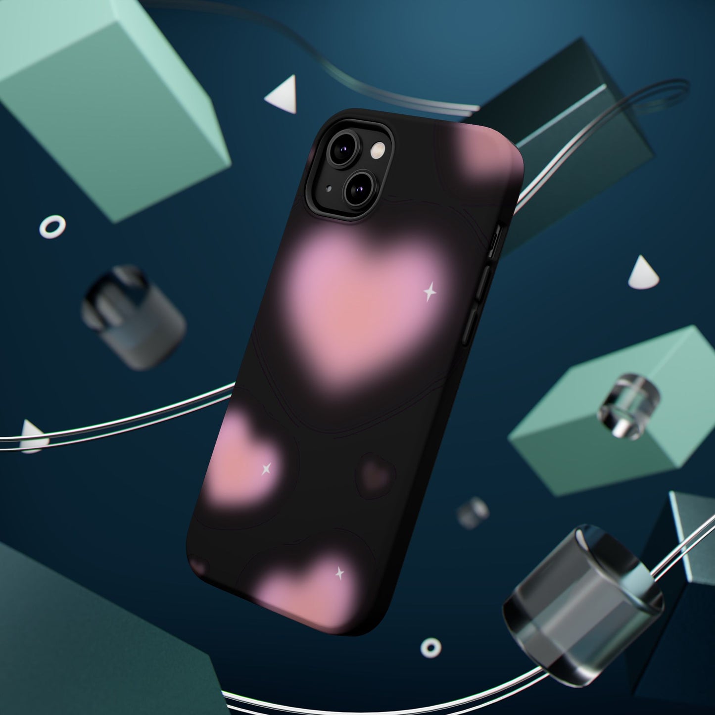 Romantic Pink Heart Pattern MAGNETIC Phone Case