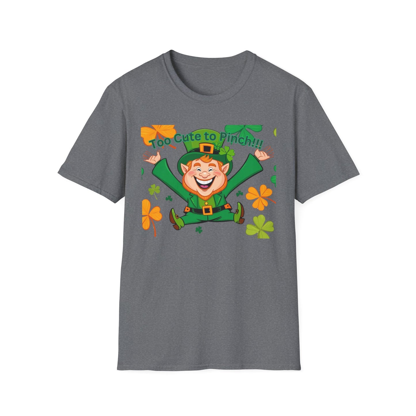 Cute St. Patrick's Day T-Shirt - 'Too Cute to Pinch' Unisex Softstyle Tee