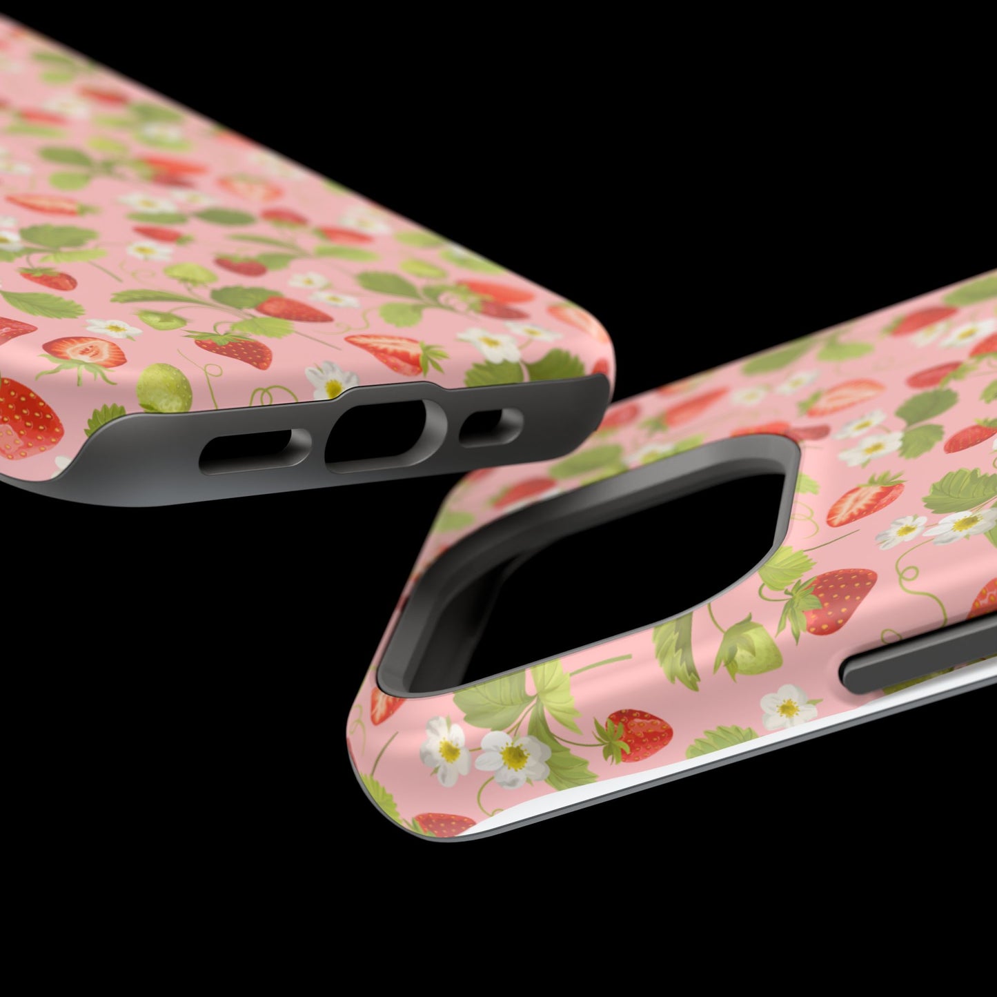 Strawberry Pattern Magnetic Phone Case, Fruit Lover’s Accessory, Cute Gift, Summer Vibe, Phone Protection