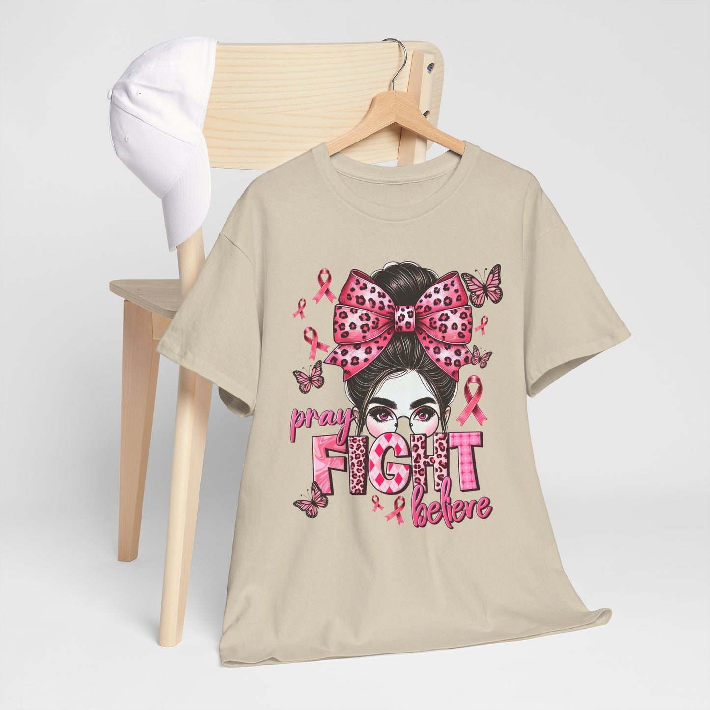 Pray Fight Believe Breast Cancer Awareness Tee
