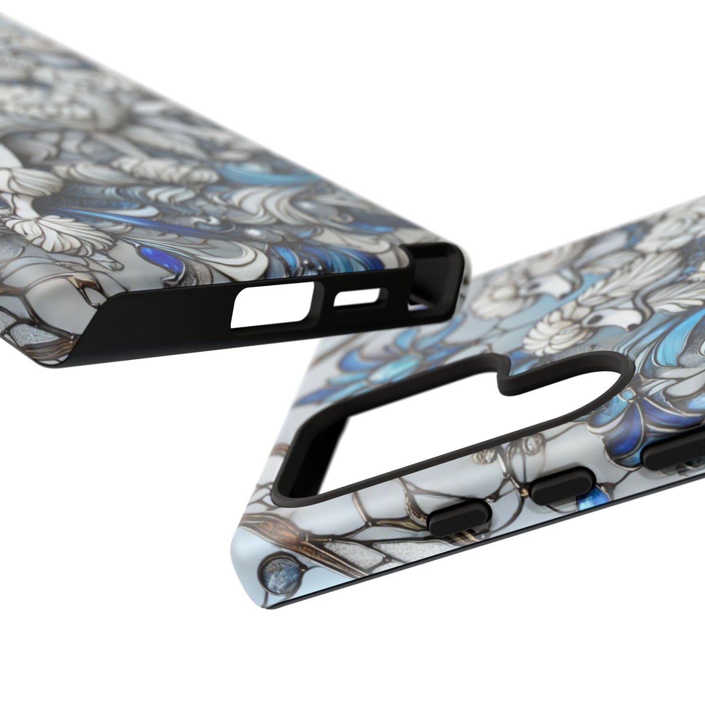 Phone Case - Elegant Blue and White Poodle Art for Samsung Phone