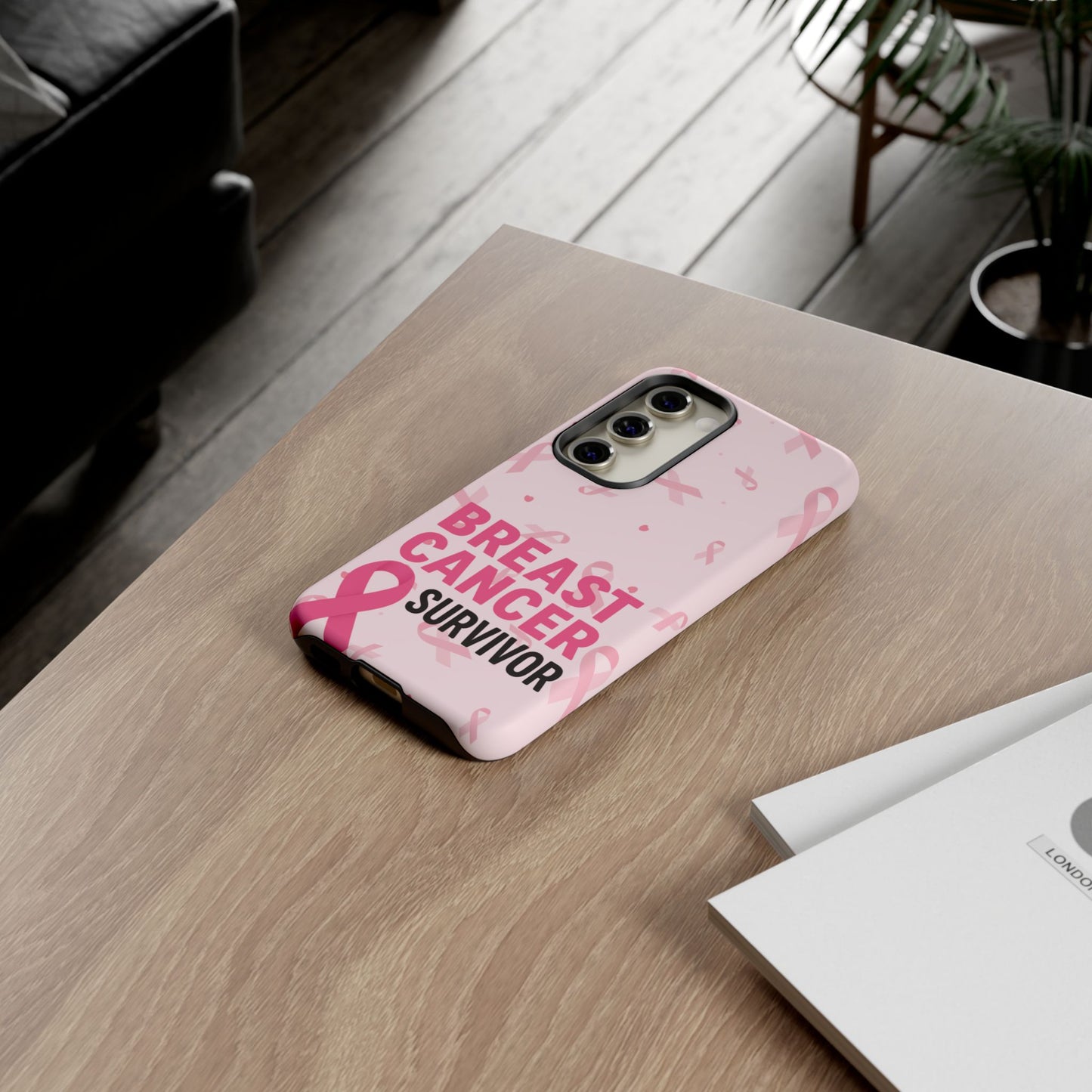 Breast Cancer Survivor Phone Case, Cancer Awareness, Pink Ribbon Design, Tough Cases for Samsung