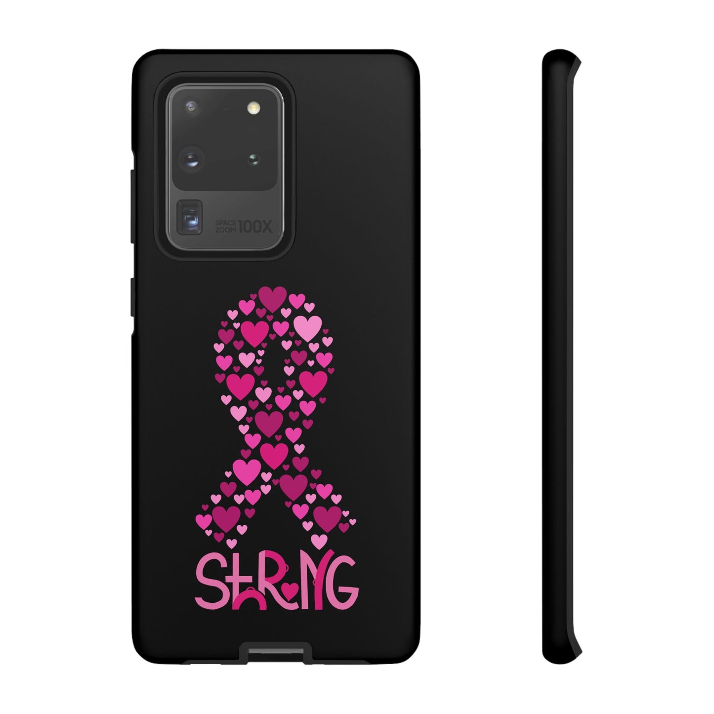 Pink Ribbon Phone Case - Strong Heart Design, Cancer Awareness, Gift for Supporters for Samsung