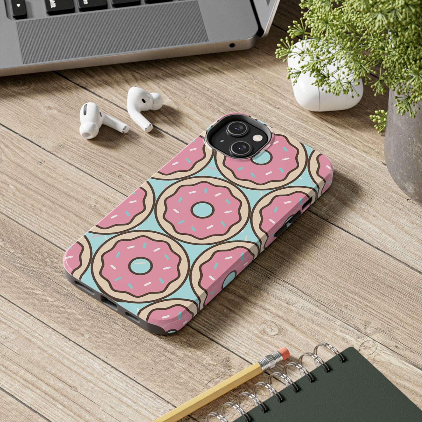 Cute Donut Pattern Tough Phone Case