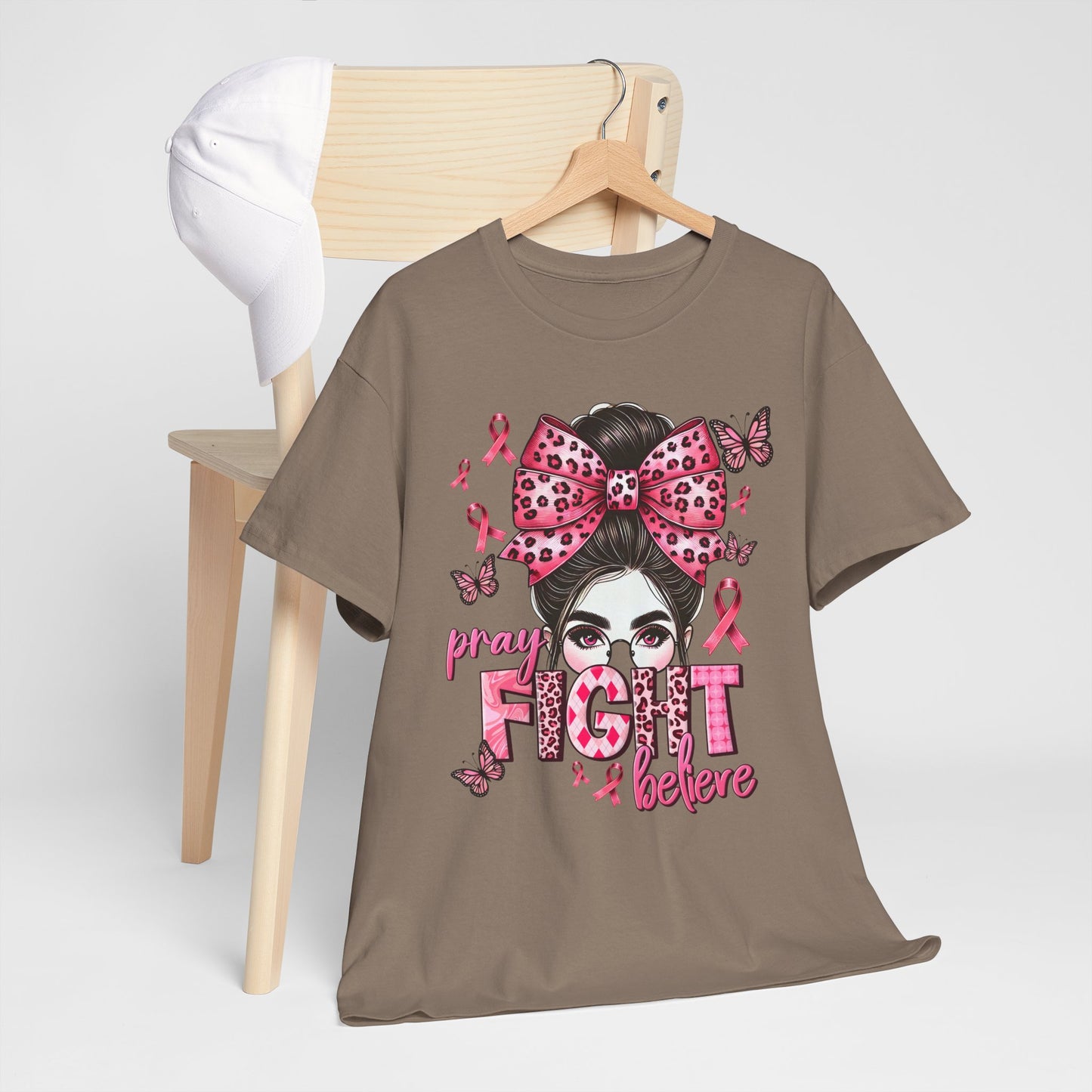 Pray Fight Believe Breast Cancer Awareness Tee