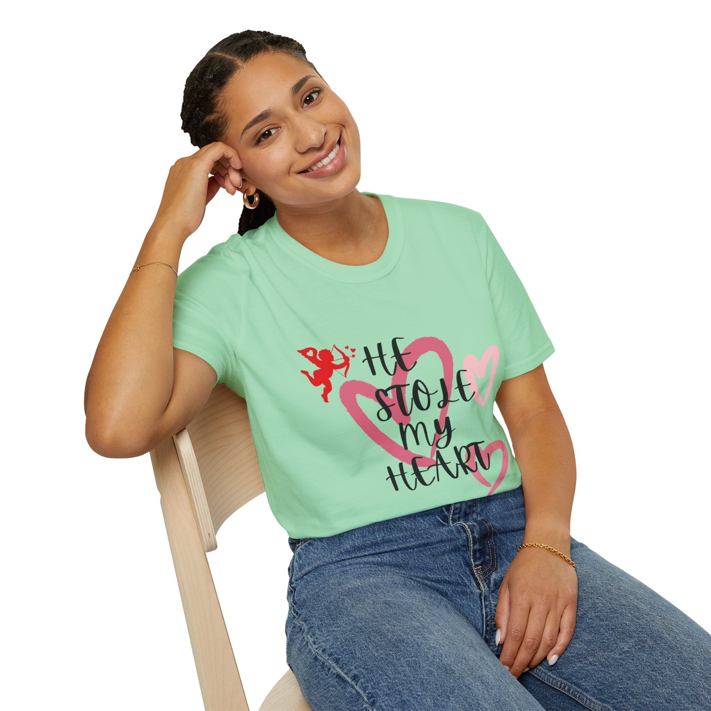 He Stole My Heart Unisex T-Shirt - Cute Valentine’s Day Couple Shift