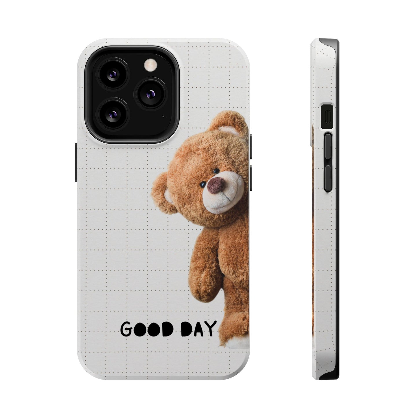 Good Day Teddy Bear MAGNETIC Phone Cases, Cute, Gift for Friends, Teddy Bear Lover's Case