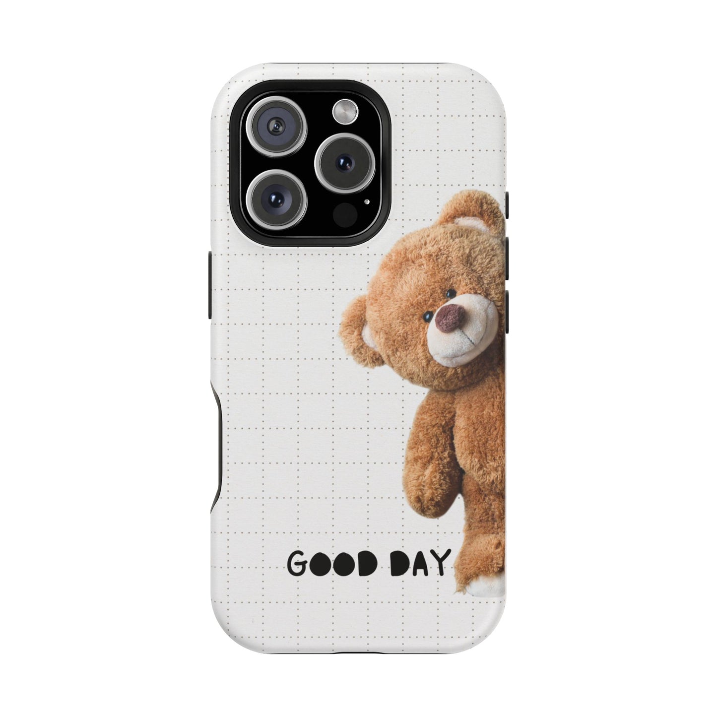 Good Day Teddy Bear MAGNETIC Phone Cases, Cute, Gift for Friends, Teddy Bear Lover's Case