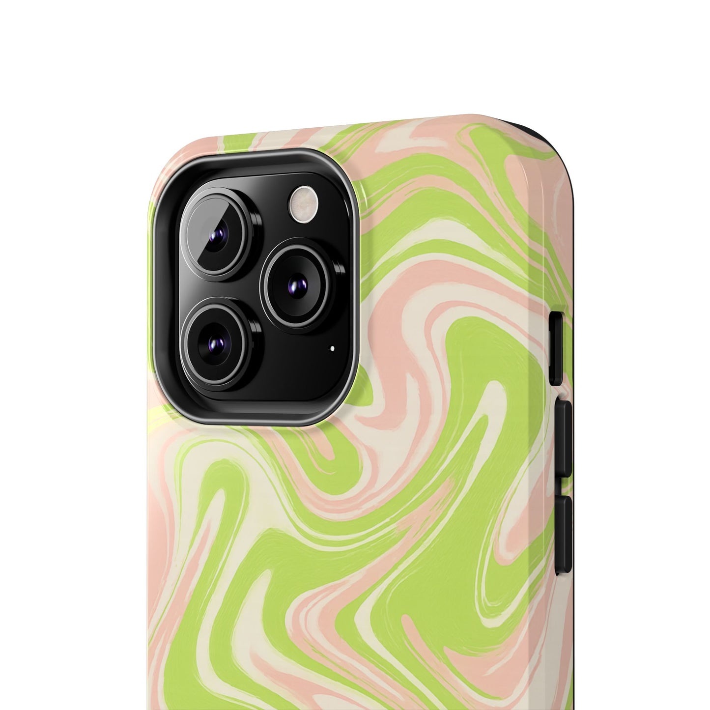 Pink & Green Stylish Tough Phone Case, Durable Protection, Gift for Friends, Colorful Marble Design