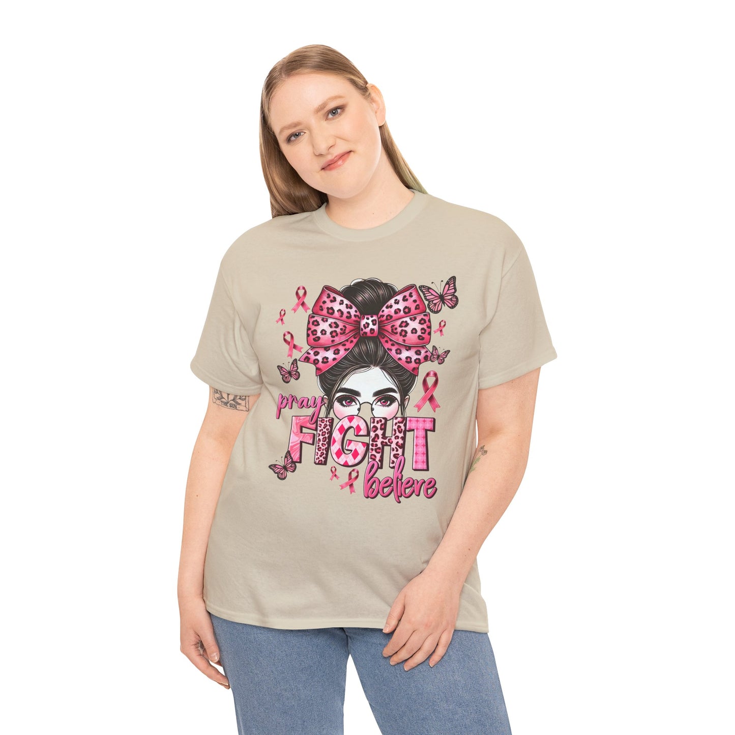 Pray Fight Believe Breast Cancer Awareness Tee
