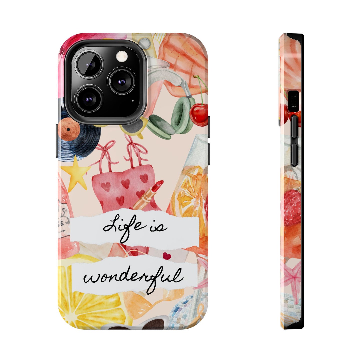 Life is Wonderful, Stylish Phone Cover, Cute Phone Accessory, Gift for Her, Summer Vibe Phone Case