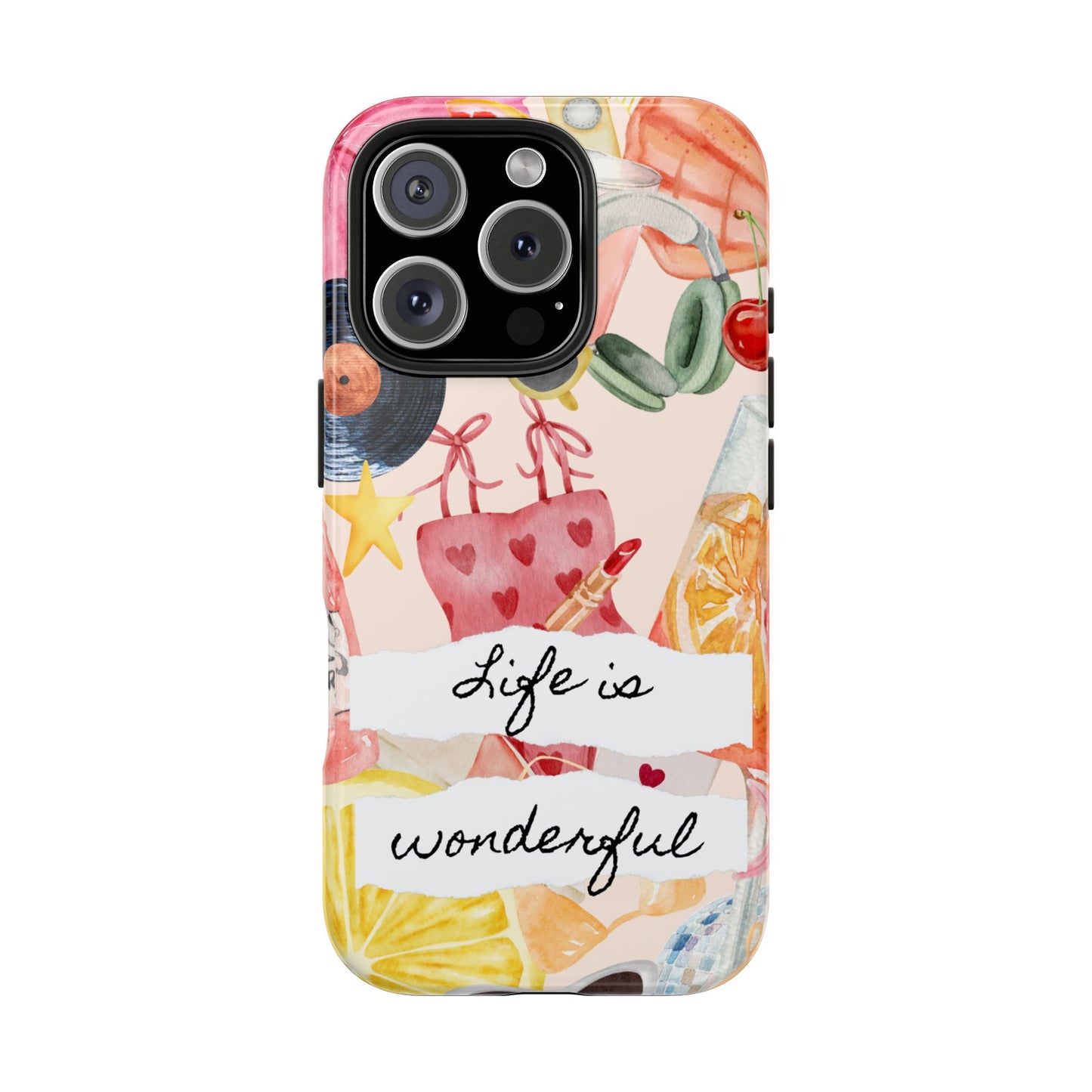 Life is Wonderful, Stylish Phone Cover, Cute Phone Accessory, Gift for Her, Summer Vibe Phone Case