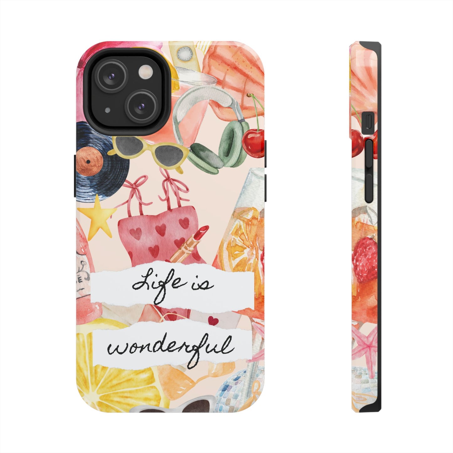 Life is Wonderful, Stylish Phone Cover, Cute Phone Accessory, Gift for Her, Summer Vibe Phone Case