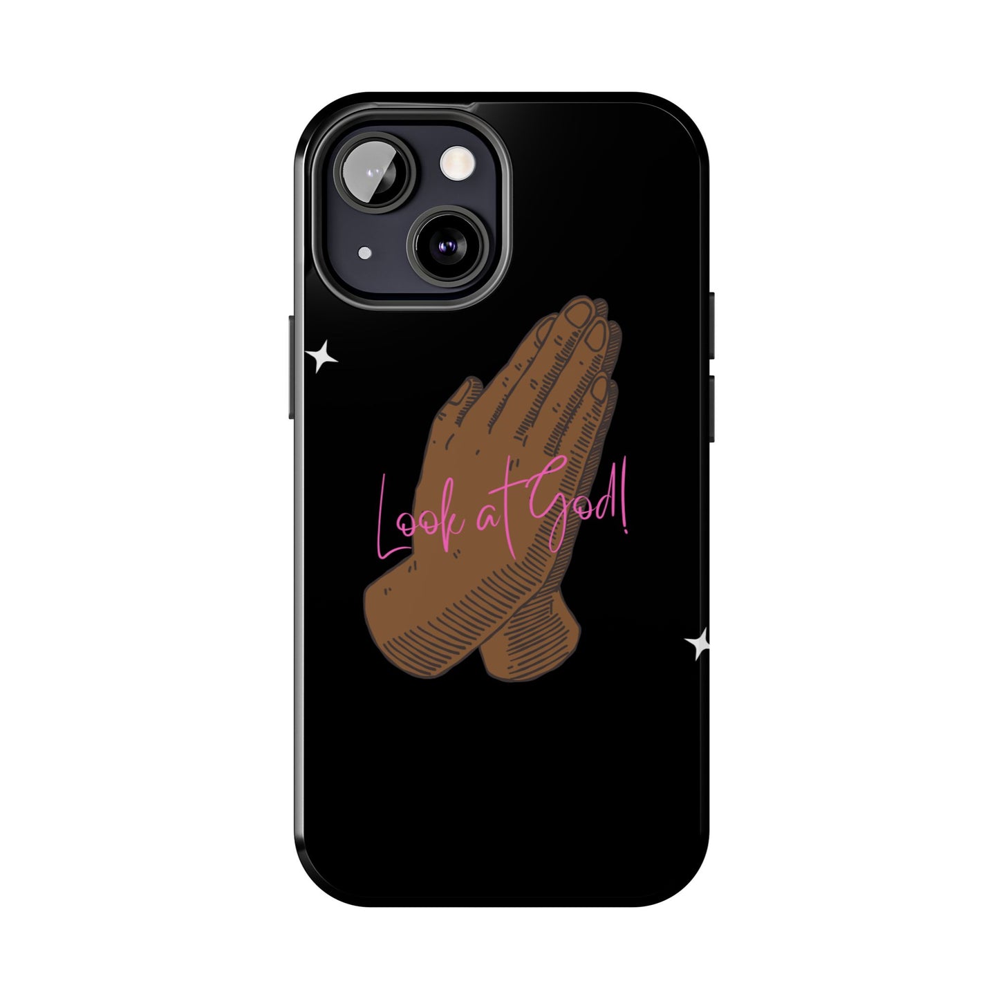 Phone Cases - 'Look at God' Praying Hands Religious Design Tough Case for iPhone