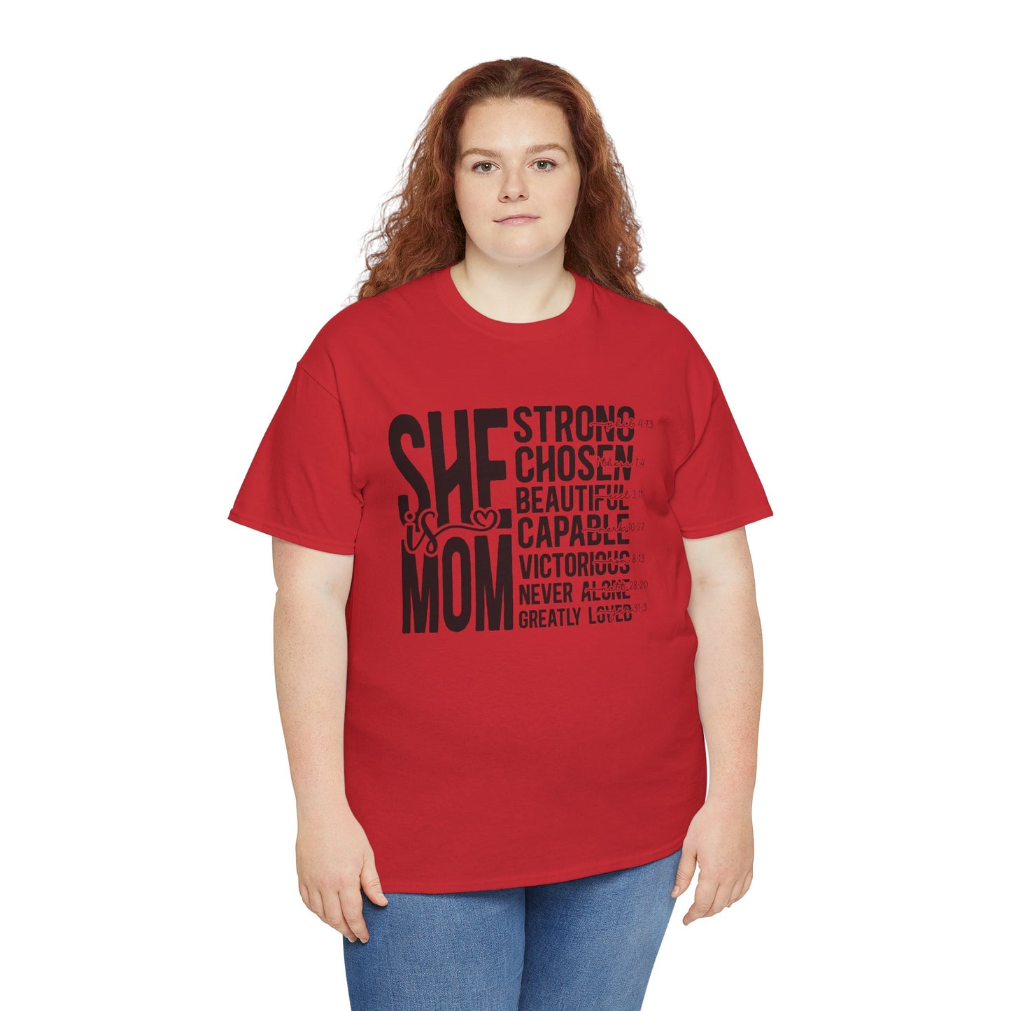 Empowering Mom T-Shirt - Strong, Chosen, Beautiful, Capable Design
