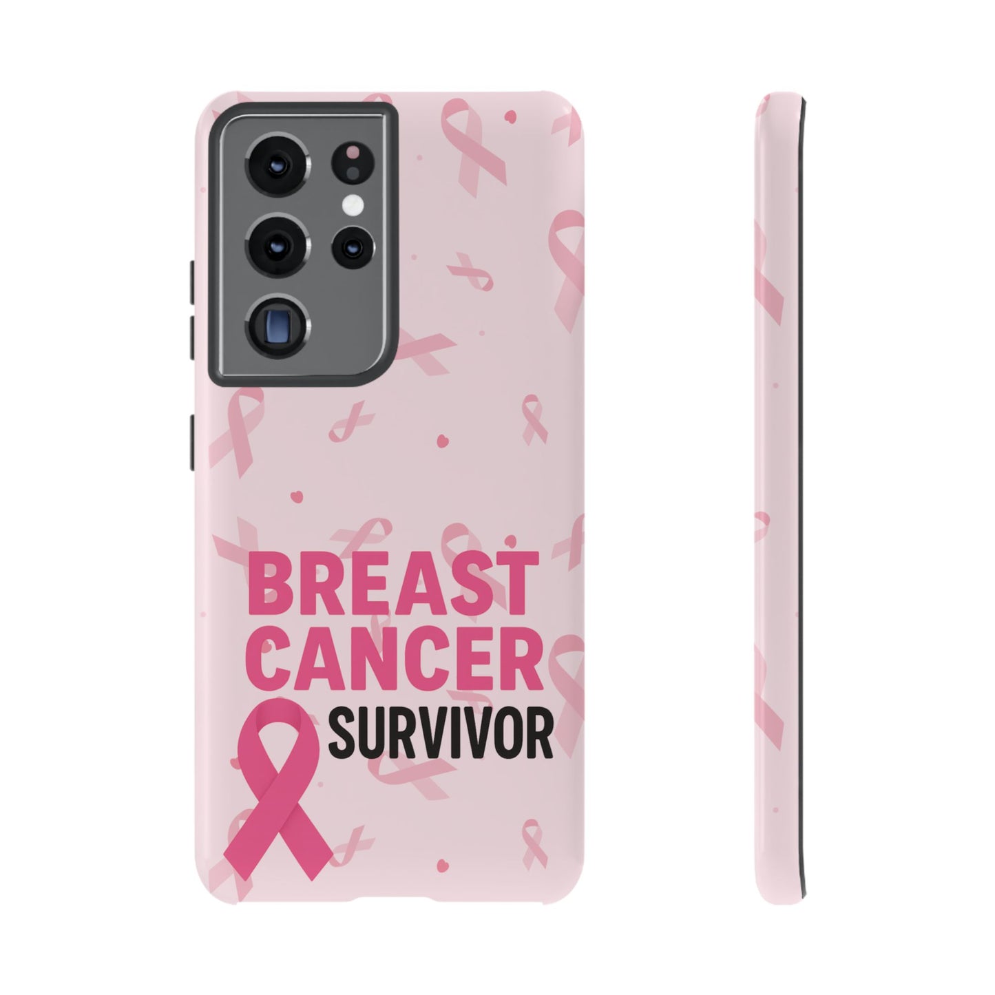 Breast Cancer Survivor Phone Case, Cancer Awareness, Pink Ribbon Design, Tough Cases for Samsung