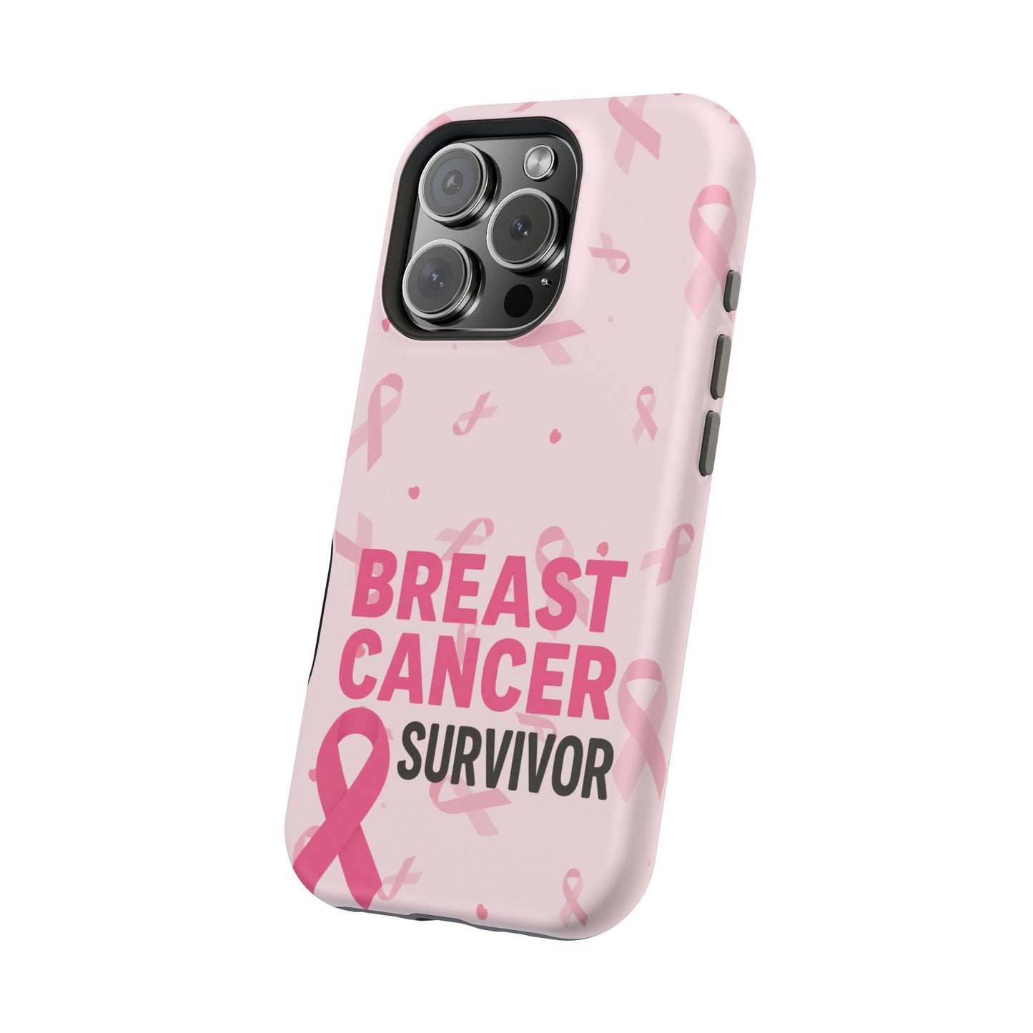 Breast Cancer Survivor Magnetic Phone Case, Impact-Resistant, Pink Ribbon for Iphone