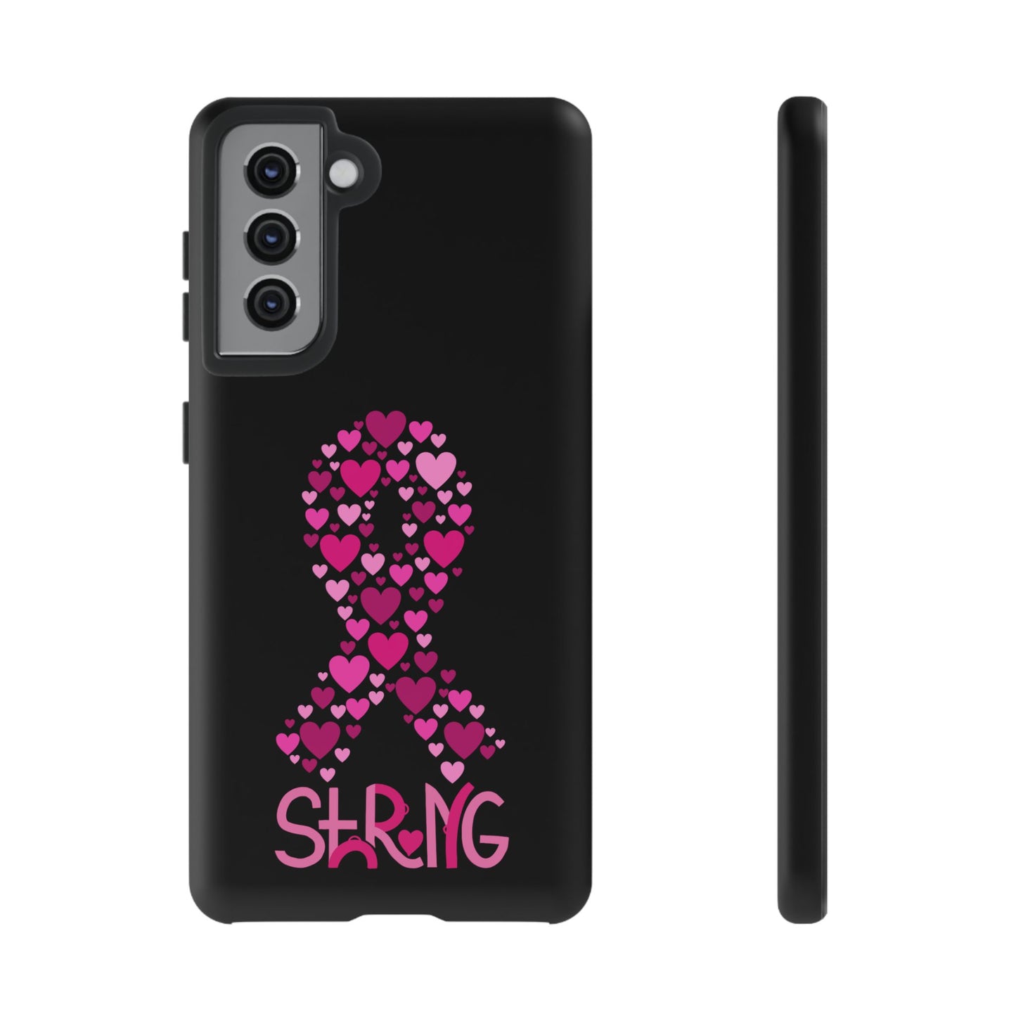 Pink Ribbon Phone Case - Strong Heart Design, Cancer Awareness, Gift for Supporters for Samsung