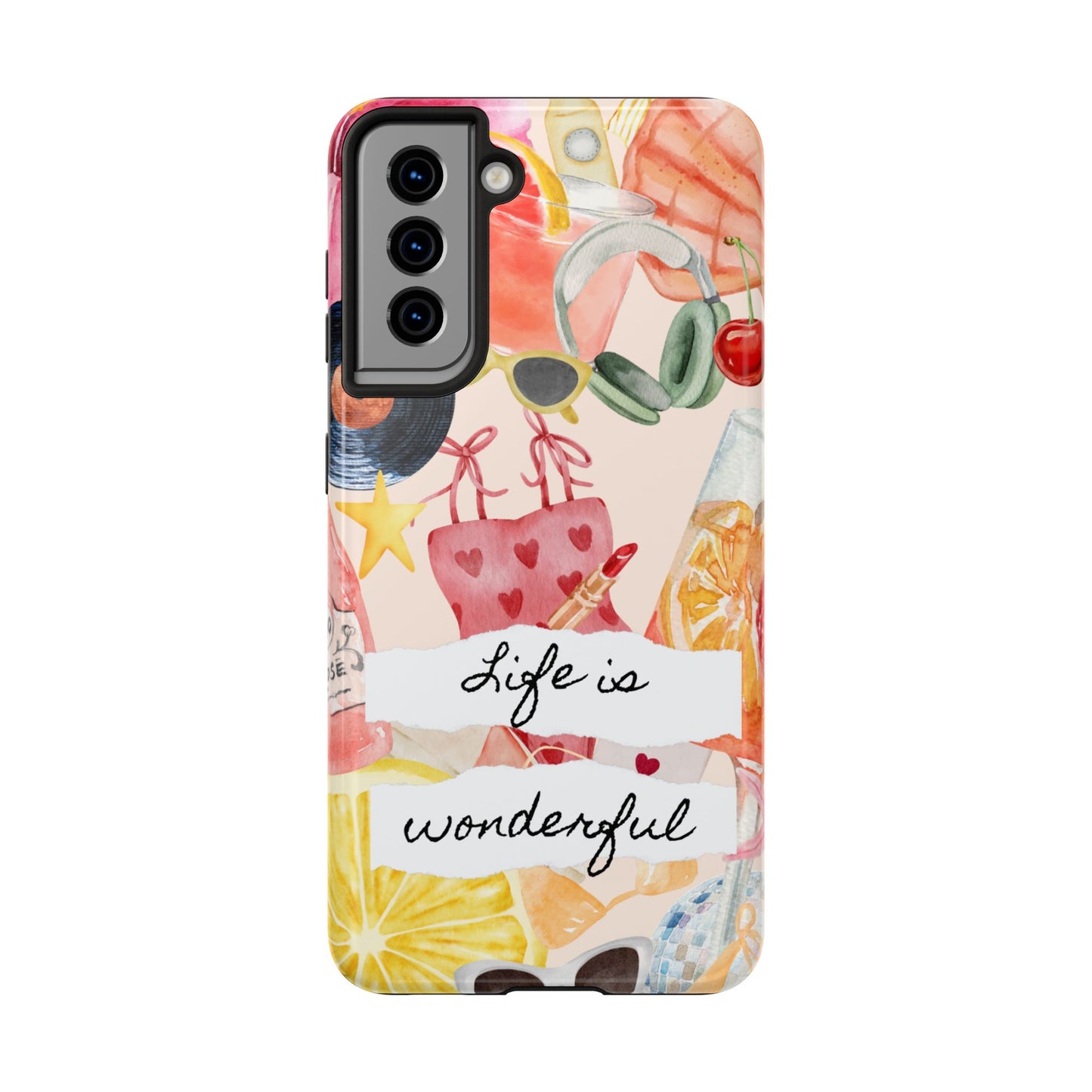 Life is Wonderful, Stylish Phone Cover, Cute Phone Accessory, Gift for Her, Summer Vibe Phone Case