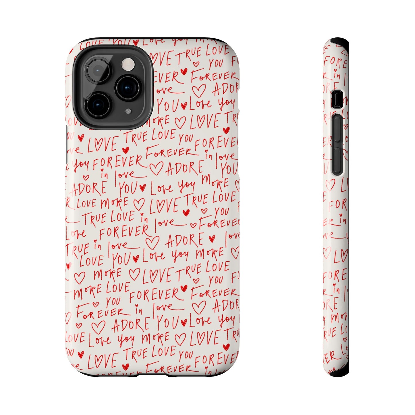 Love Hearts Tough Case for iPhone, Cute Heart Design, Adore You Case, True Love Protection
