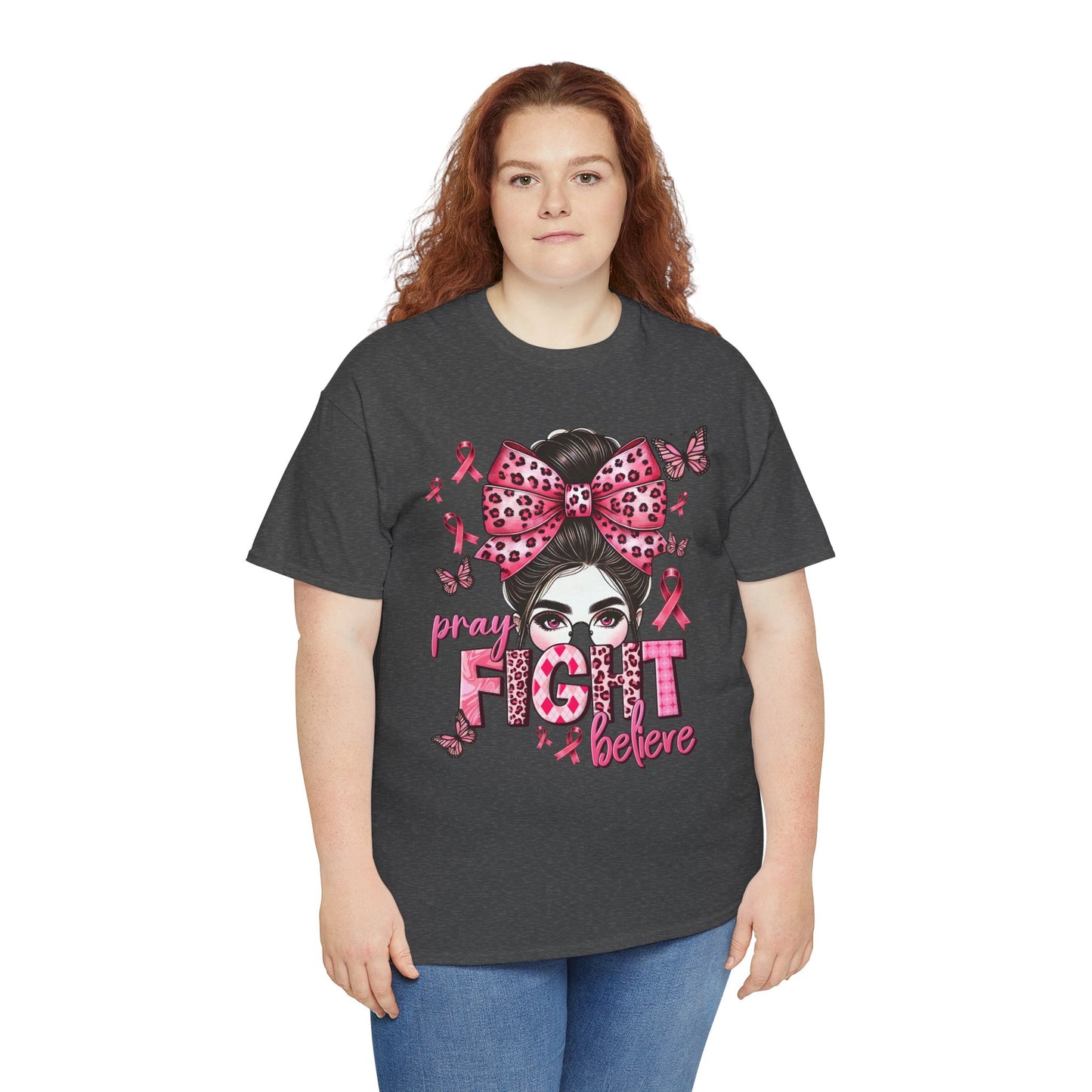 Pray Fight Believe Breast Cancer Awareness Tee