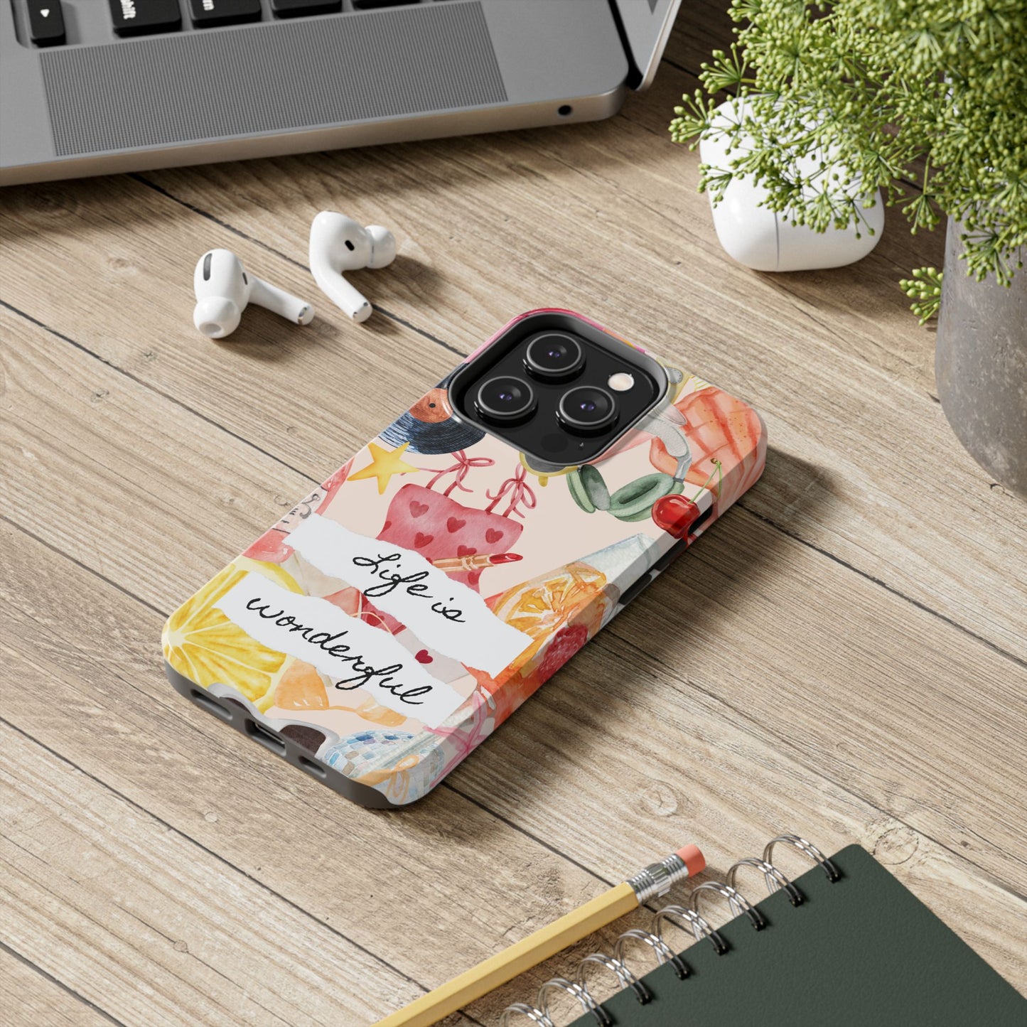 Life is Wonderful, Stylish Phone Cover, Cute Phone Accessory, Gift for Her, Summer Vibe Phone Case