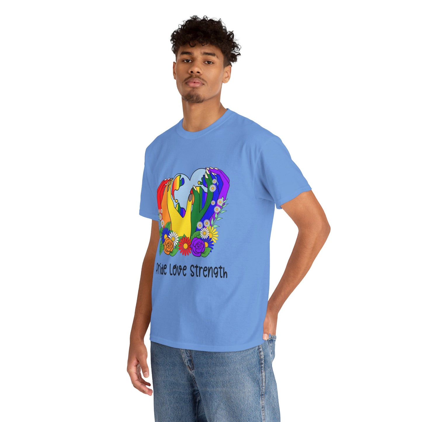Pride Love Strength Unisex Cotton Tee - Celebrate Diversity and Unity