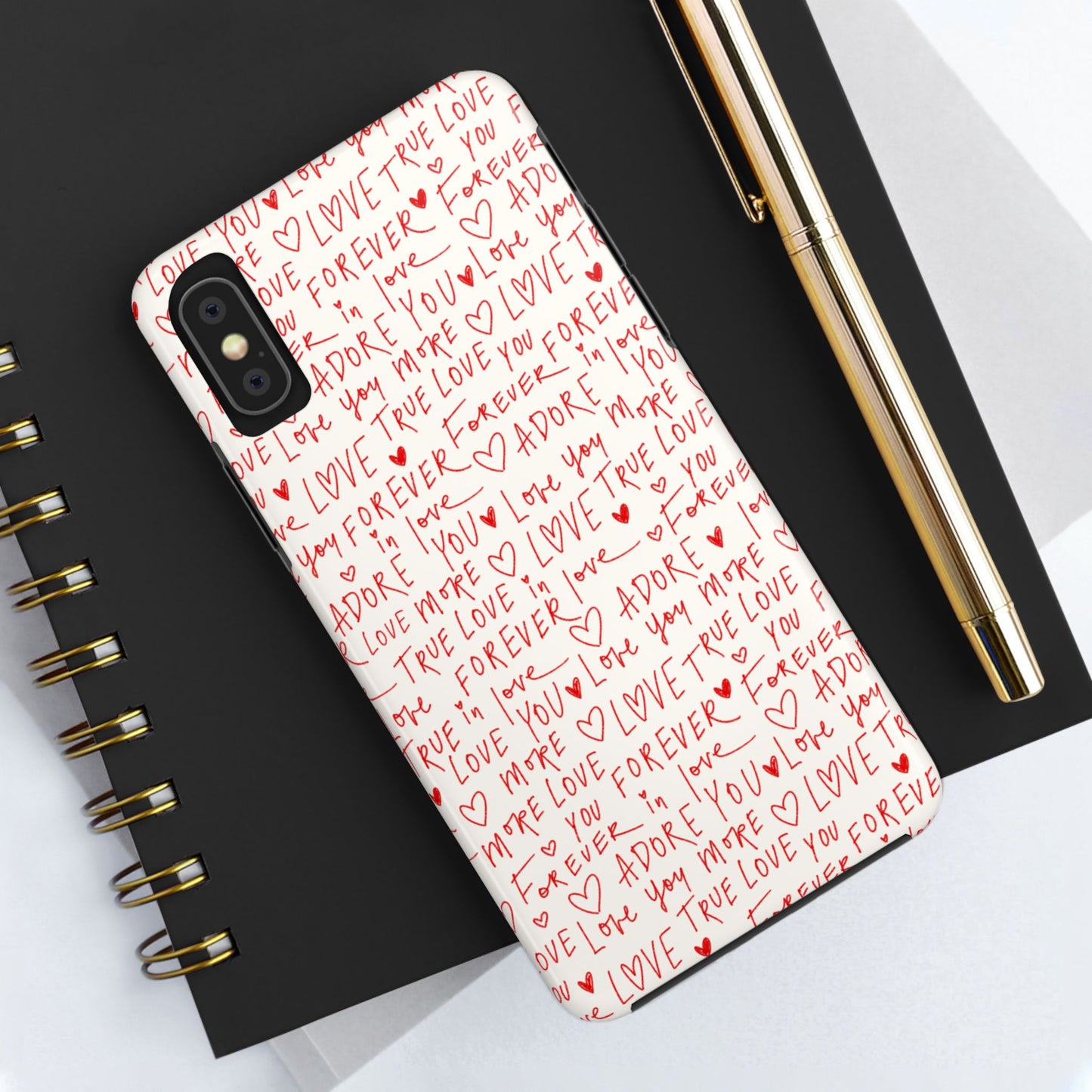 Love Hearts Tough Case for iPhone, Cute Heart Design, Adore You Case, True Love Protection