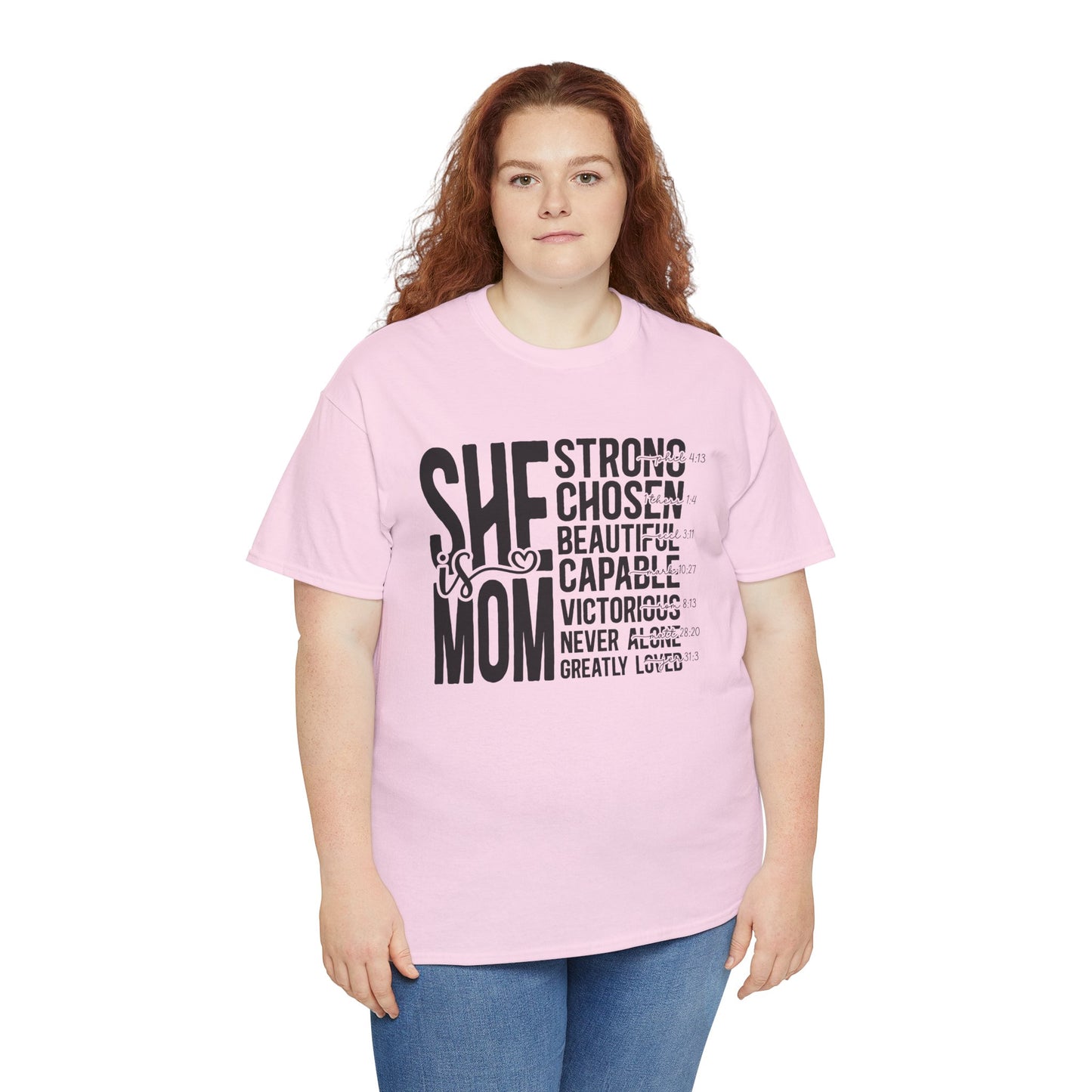 Empowering Mom T-Shirt - Strong, Chosen, Beautiful, Capable Design