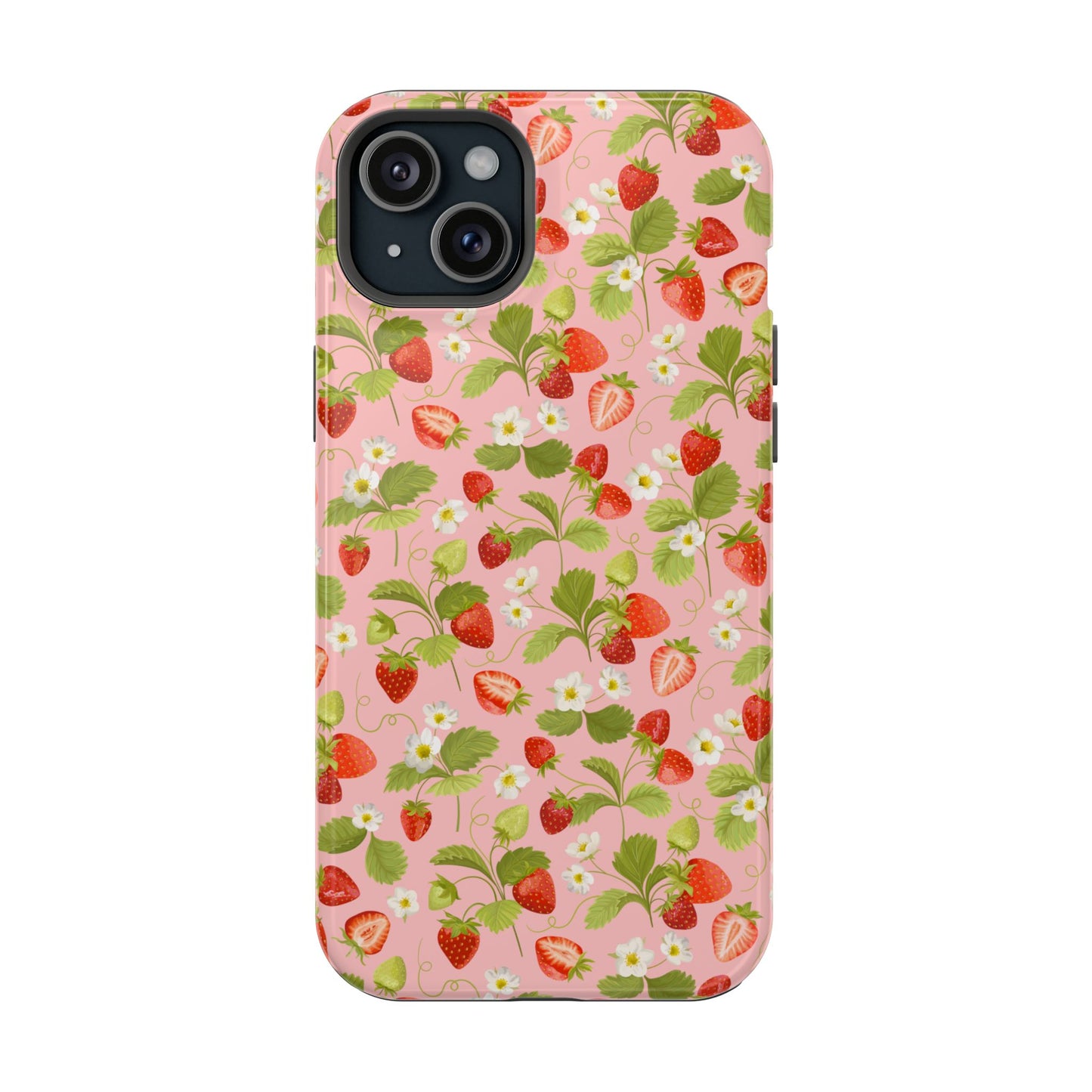 Strawberry Pattern Magnetic Phone Case, Fruit Lover’s Accessory, Cute Gift, Summer Vibe, Phone Protection