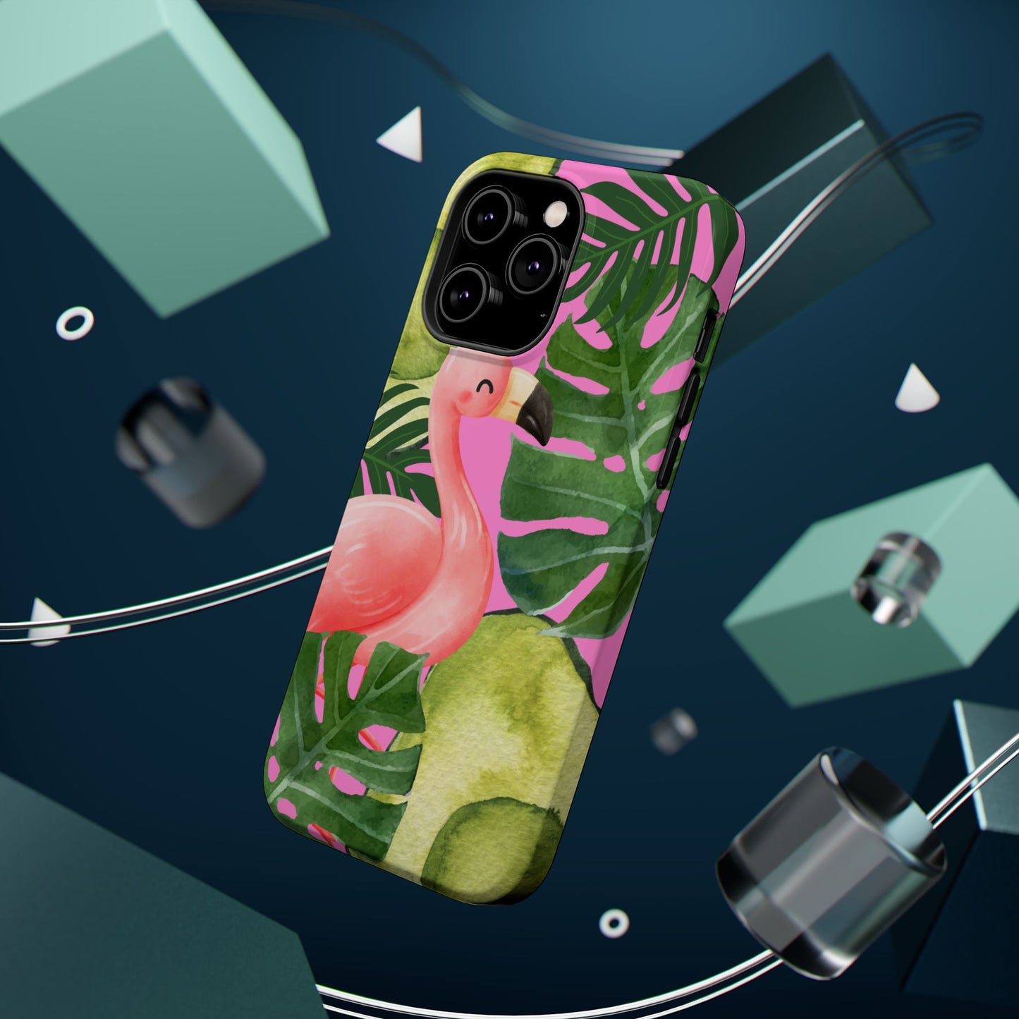 Tropical Flamingo, Cute, Summer Vibes MAGNETIC Tough Phone Case