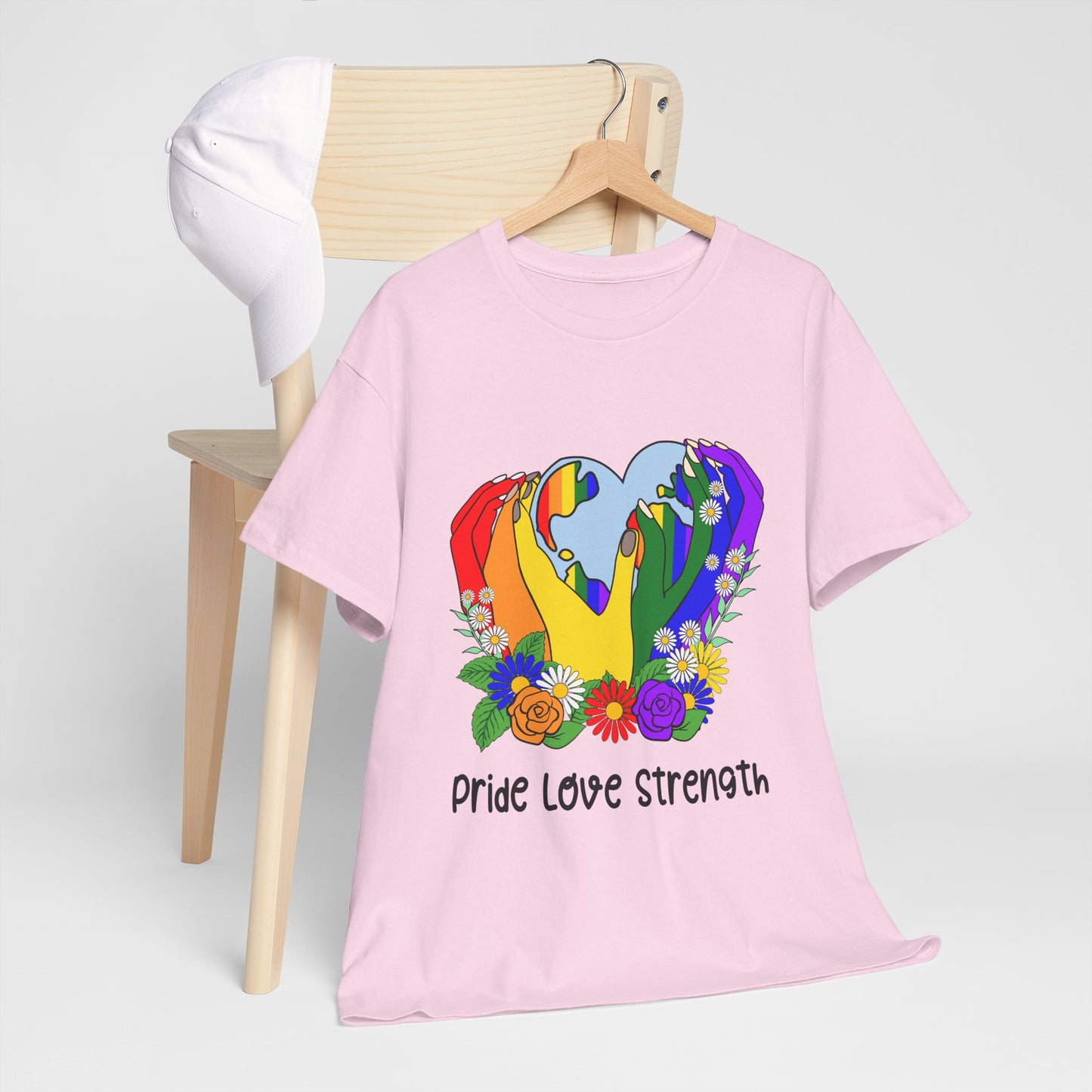 Pride Love Strength Unisex Cotton Tee - Celebrate Diversity and Unity