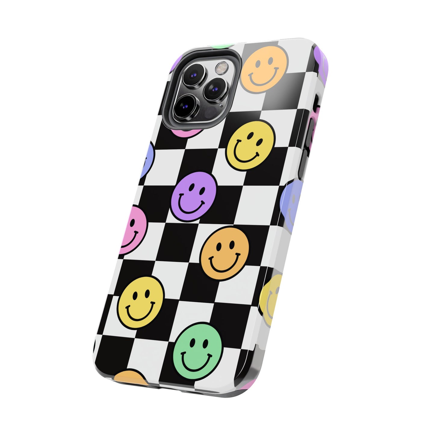 Colorful Smiley Face Phone Case, Durable Phone Cover, Fun Tech Accessories, Great for Gifts, Birthday, Holiday