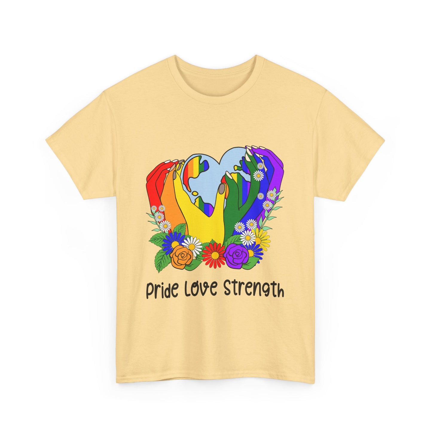 Pride Love Strength Unisex Cotton Tee - Celebrate Diversity and Unity