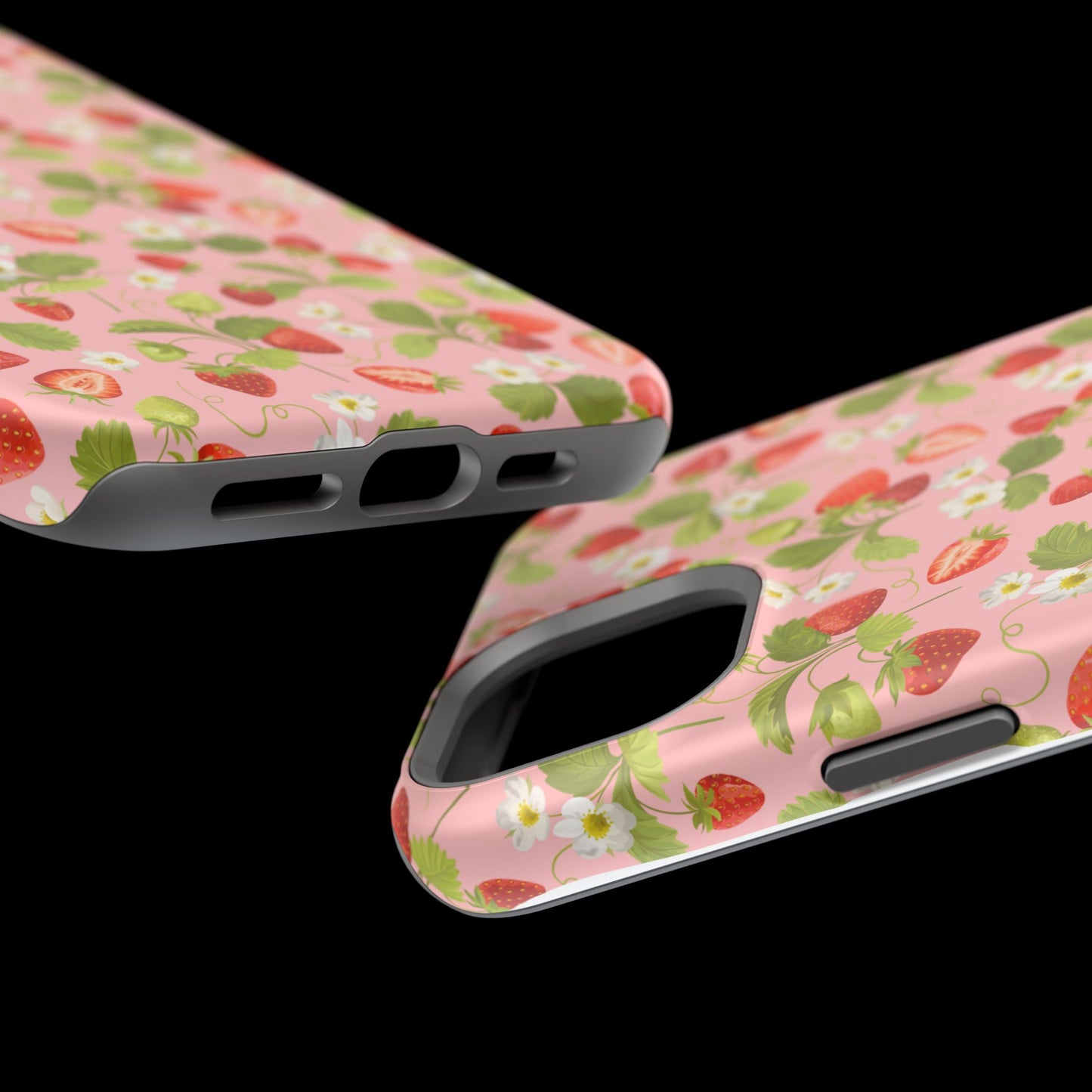 Strawberry Pattern Magnetic Phone Case, Fruit Lover’s Accessory, Cute Gift, Summer Vibe, Phone Protection