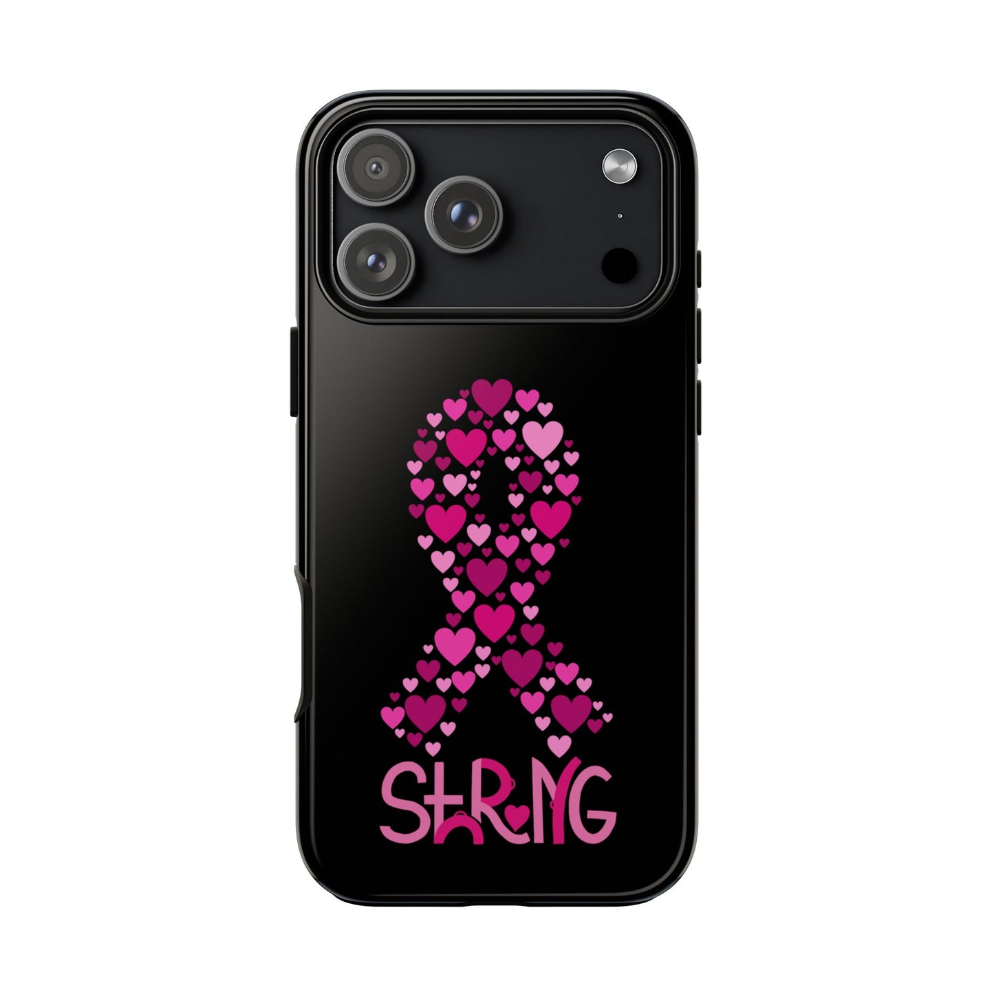 Pink Ribbon Phone Case - Strong Heart Design, Cancer Awareness, Gift for Supporters for IPhone