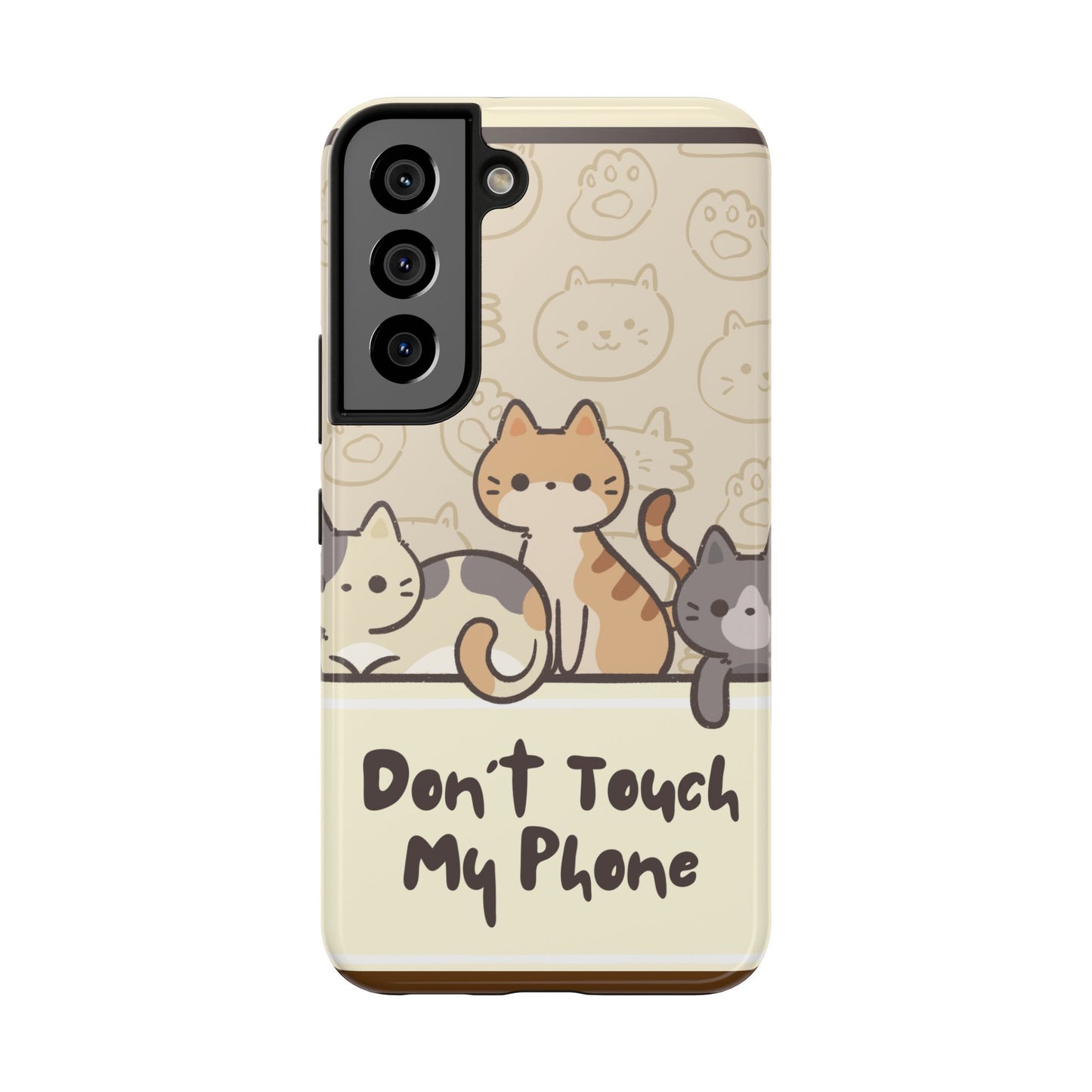 Cute Cat Tough Phone Case - Don’t Touch My Phone!