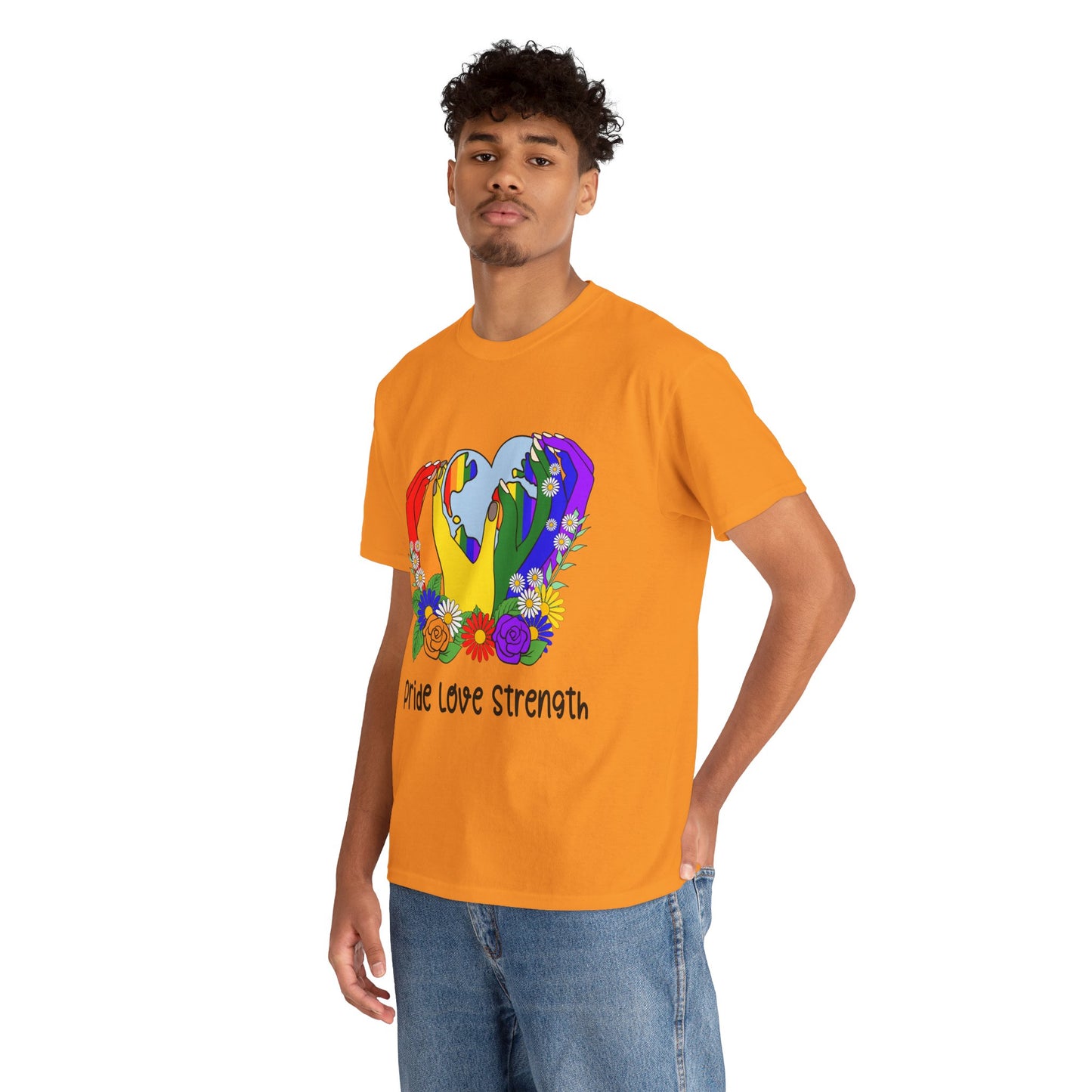 Pride Love Strength Unisex Cotton Tee - Celebrate Diversity and Unity