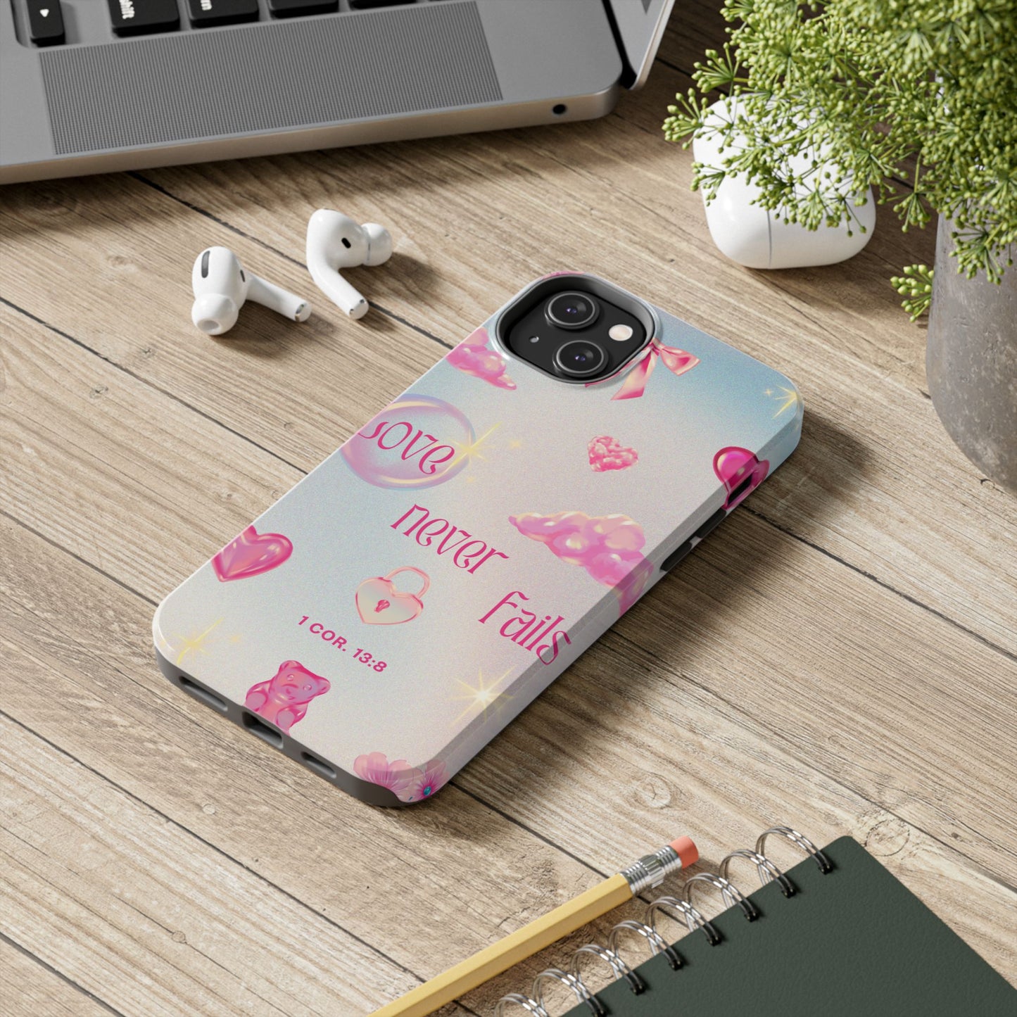 Love Never Fails Bible Verse Tough Phone Case