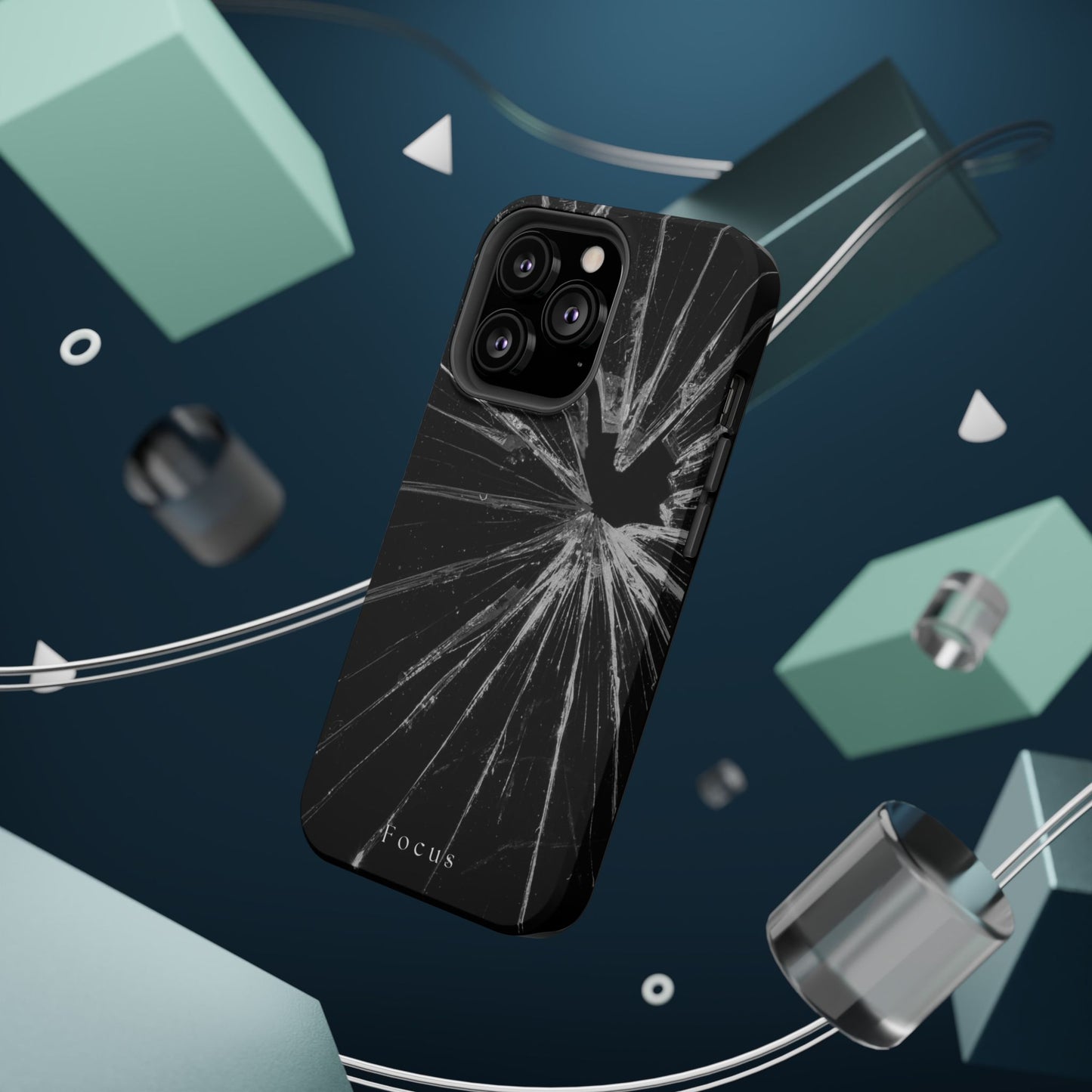 Durable Magnetic FOCUS Broken Glass Stylish Tough Case