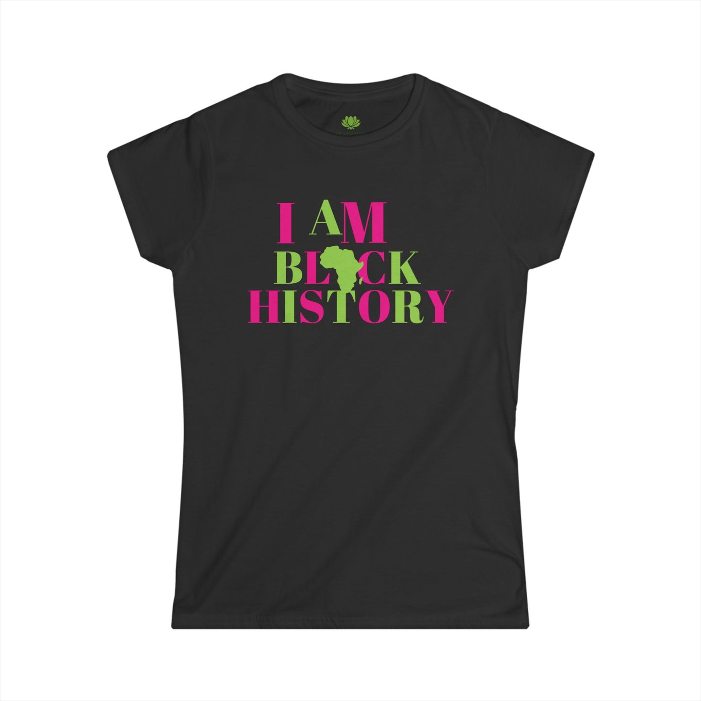 Empowering Women's Softstyle Tee - "I AM BLACK HISTORY" Statement Shirt