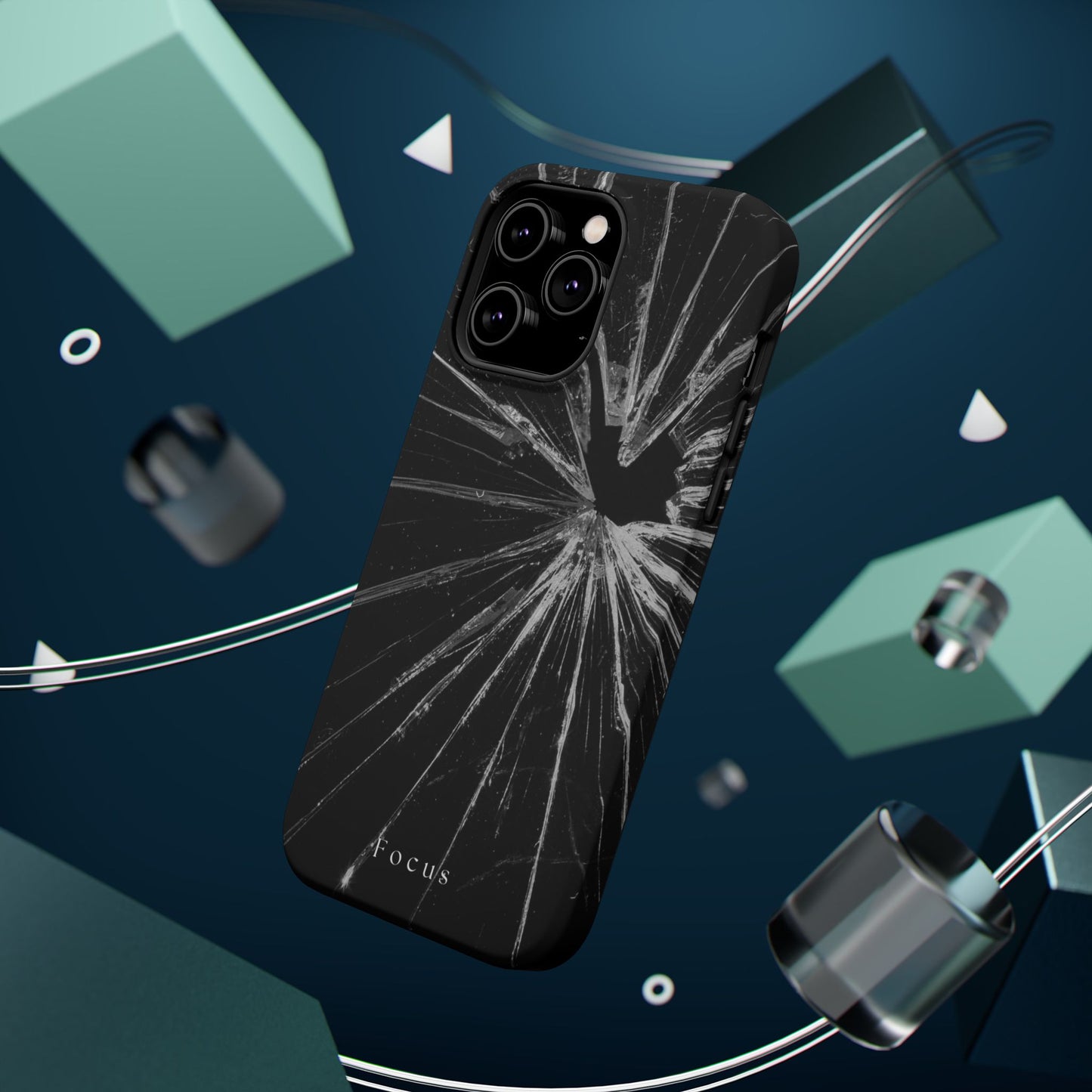 Durable Magnetic FOCUS Broken Glass Stylish Tough Case
