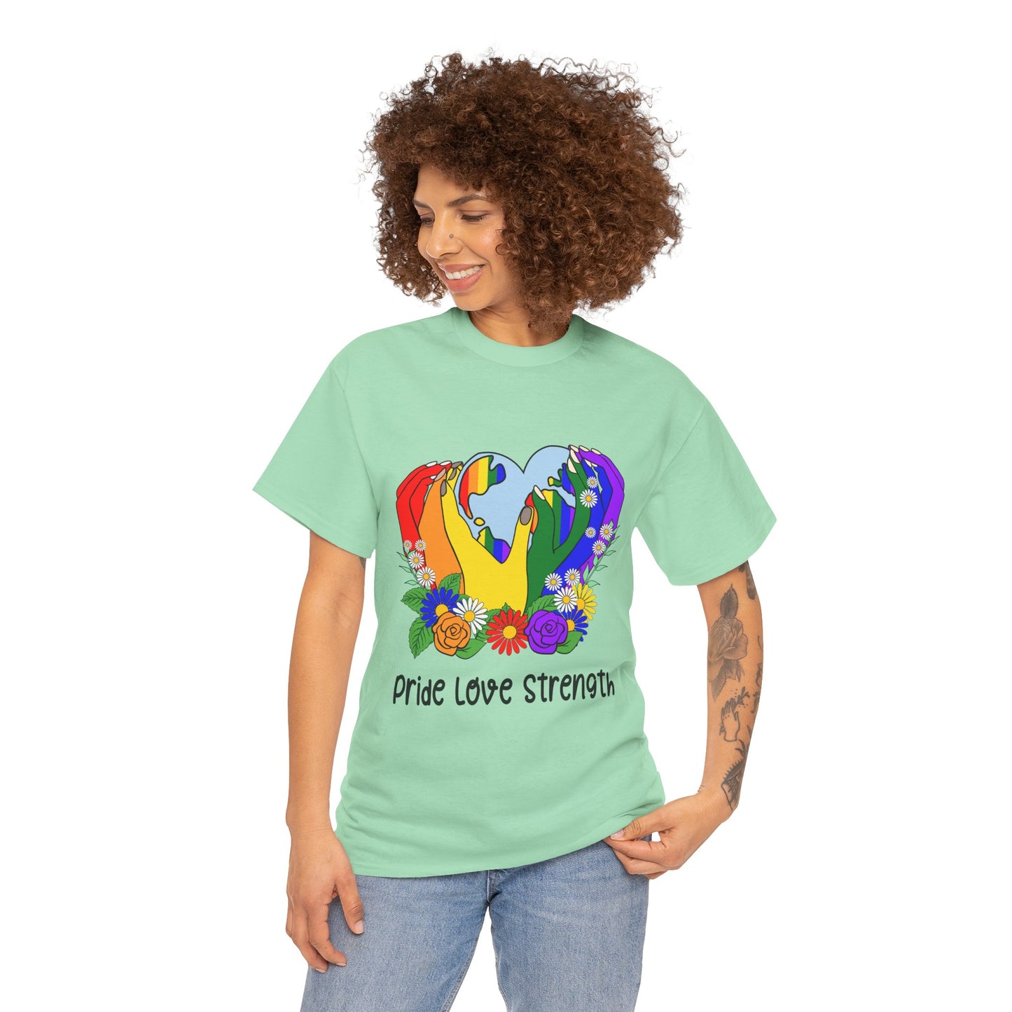 Pride Love Strength Unisex Cotton Tee - Celebrate Diversity and Unity