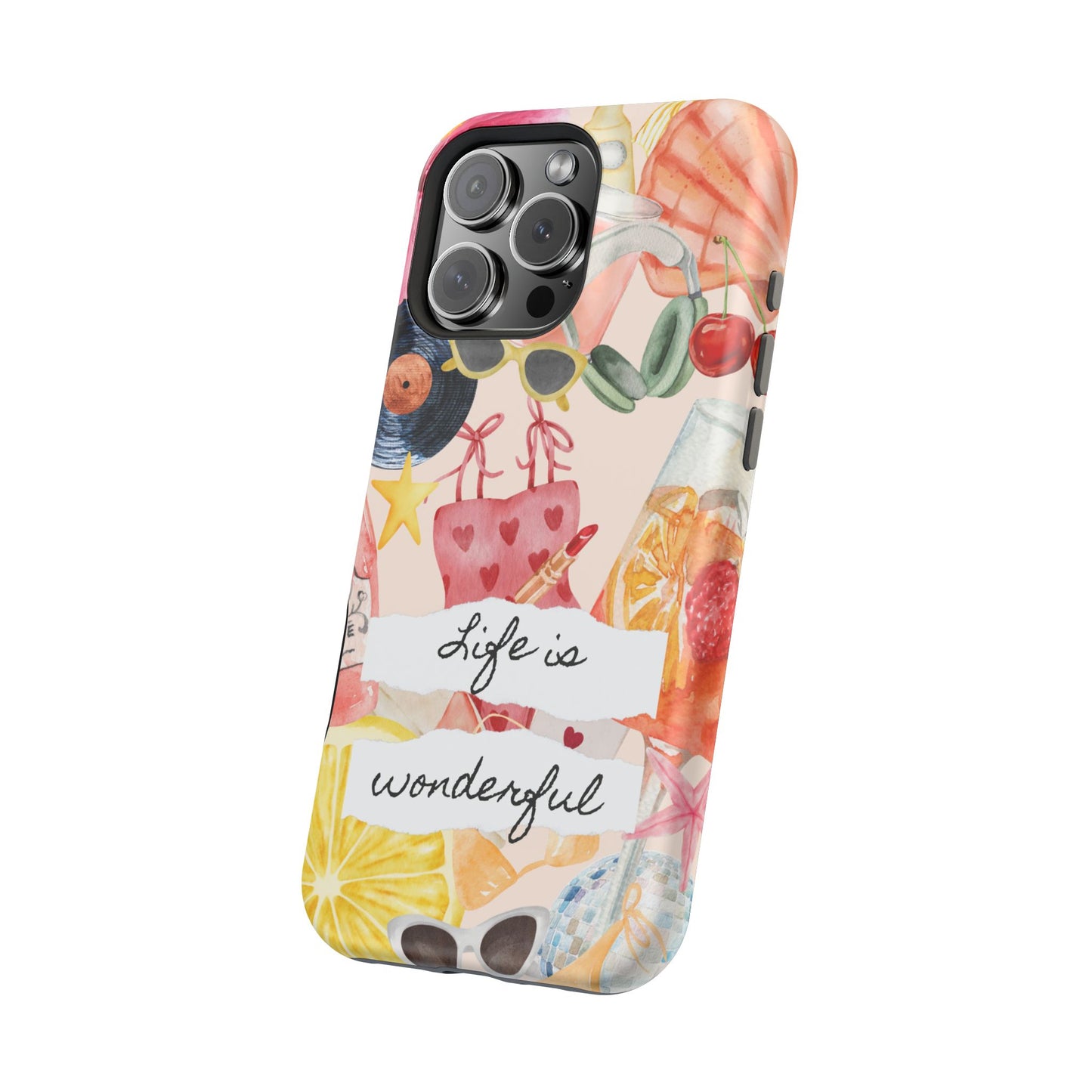 Life is Wonderful, Stylish Phone Cover, Cute Phone Accessory, Gift for Her, Summer Vibe Phone Case