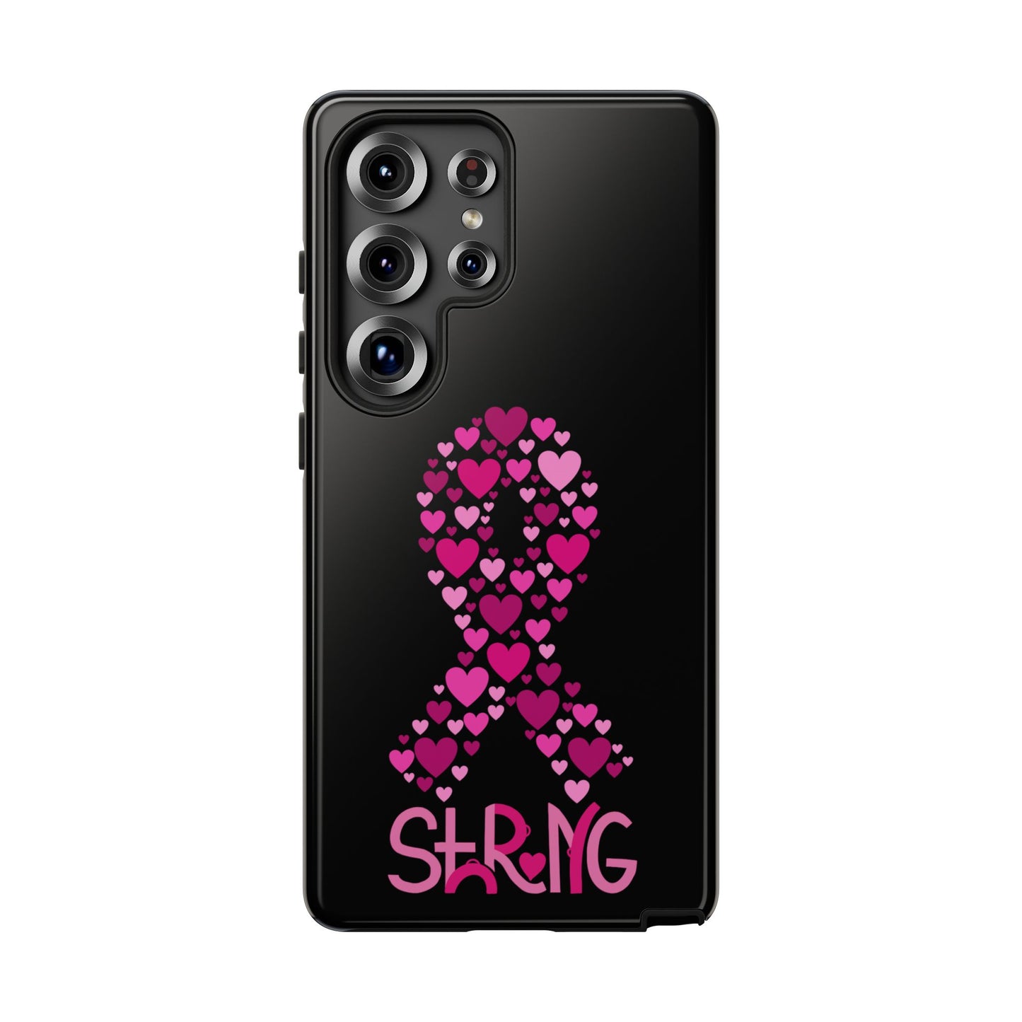 Pink Ribbon Phone Case - Strong Heart Design, Cancer Awareness, Gift for Supporters for Samsung