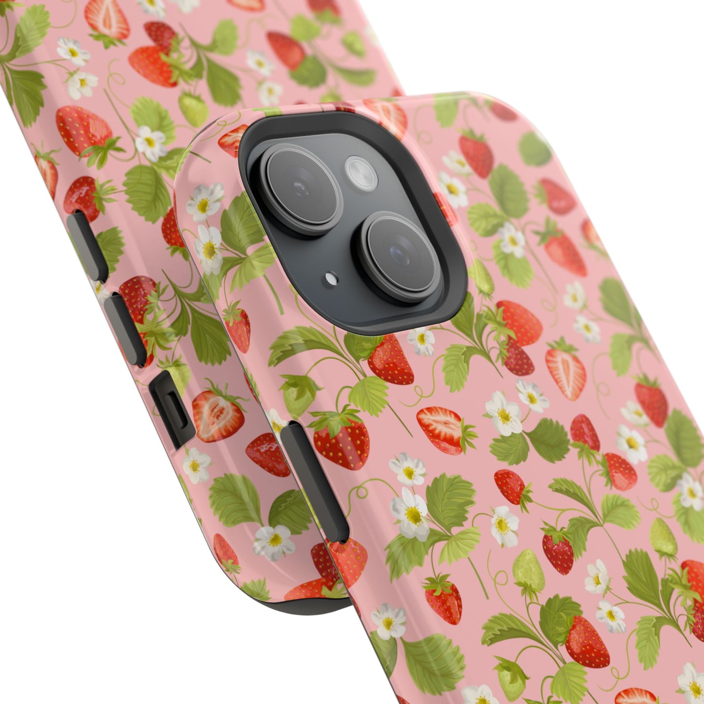 Strawberry Pattern Magnetic Phone Case, Fruit Lover’s Accessory, Cute Gift, Summer Vibe, Phone Protection