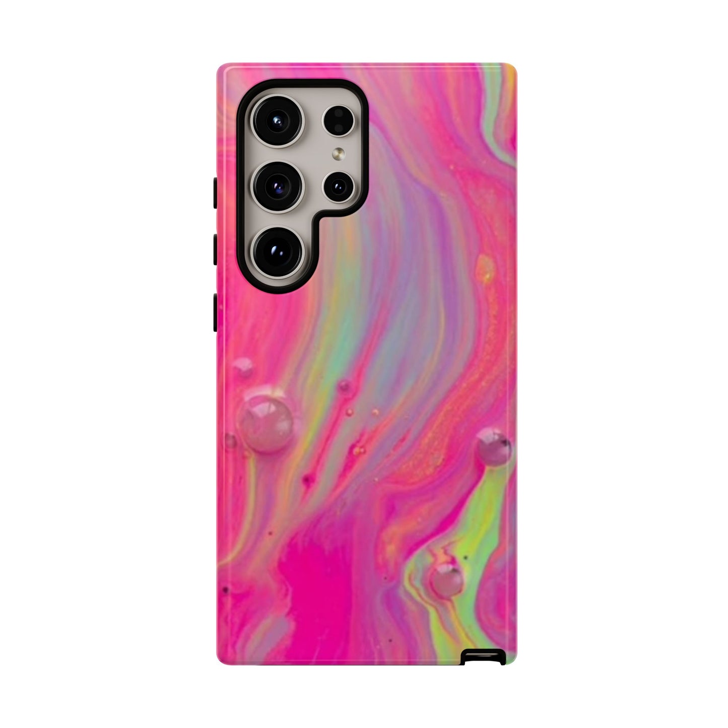 Pink Trendy Futuristic Tough Phone Case with Colorful Abstract Design for Samsung